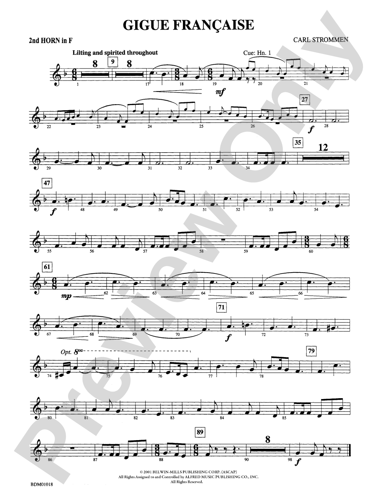 Gigue Française: 2nd F Horn