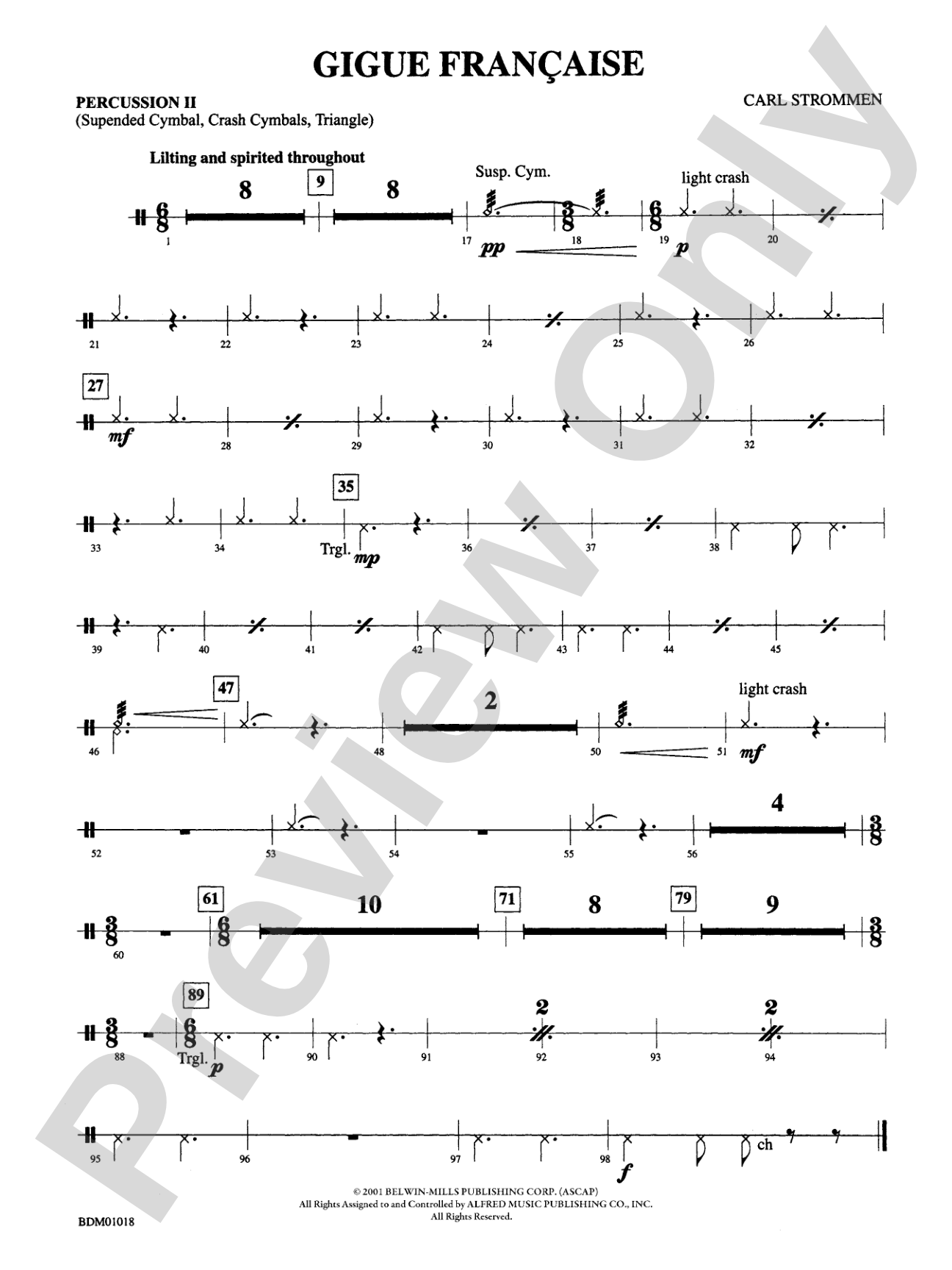 Gigue Française: 2nd Percussion