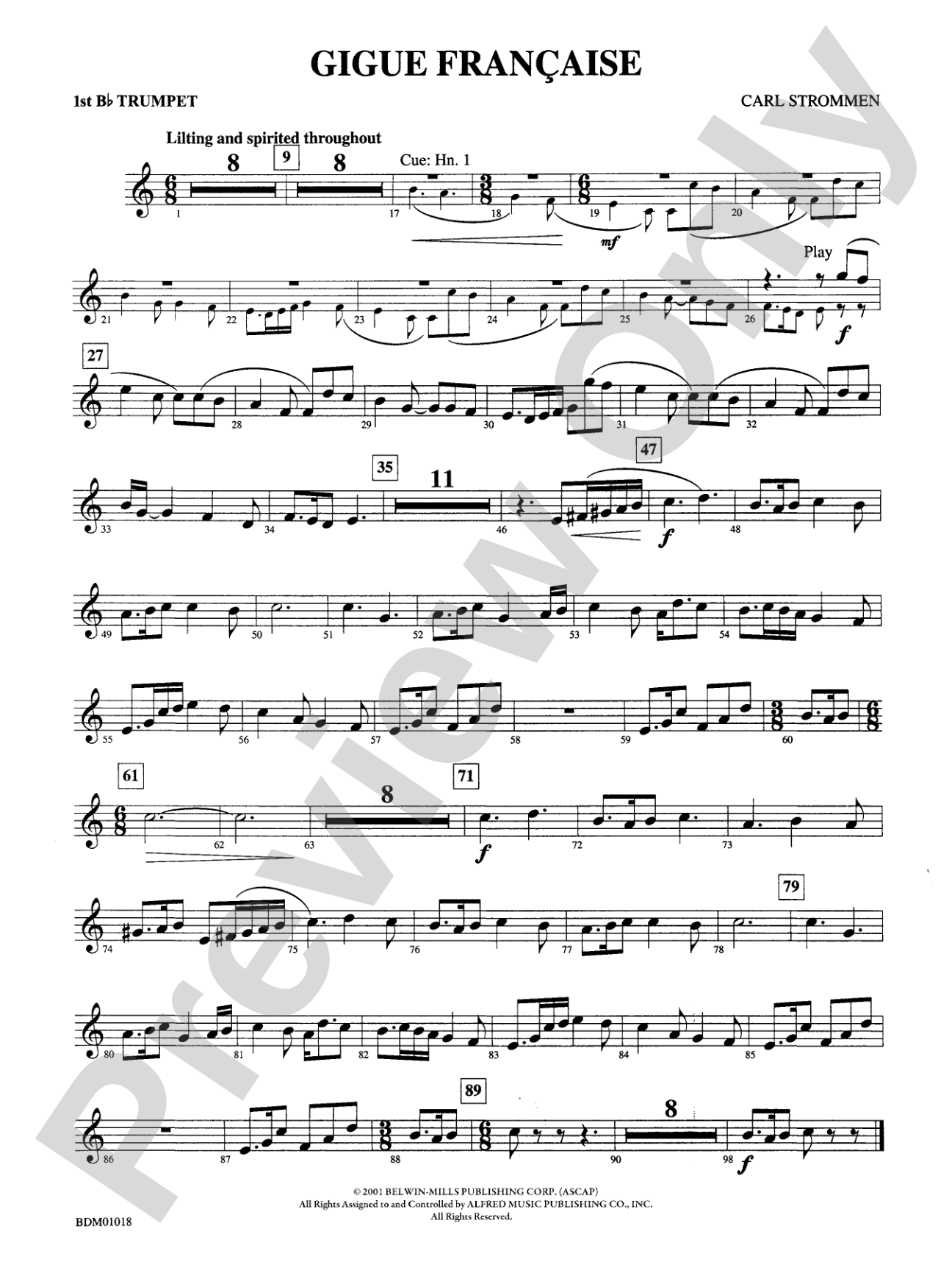 Gigue Française: 1st B-flat Trumpet