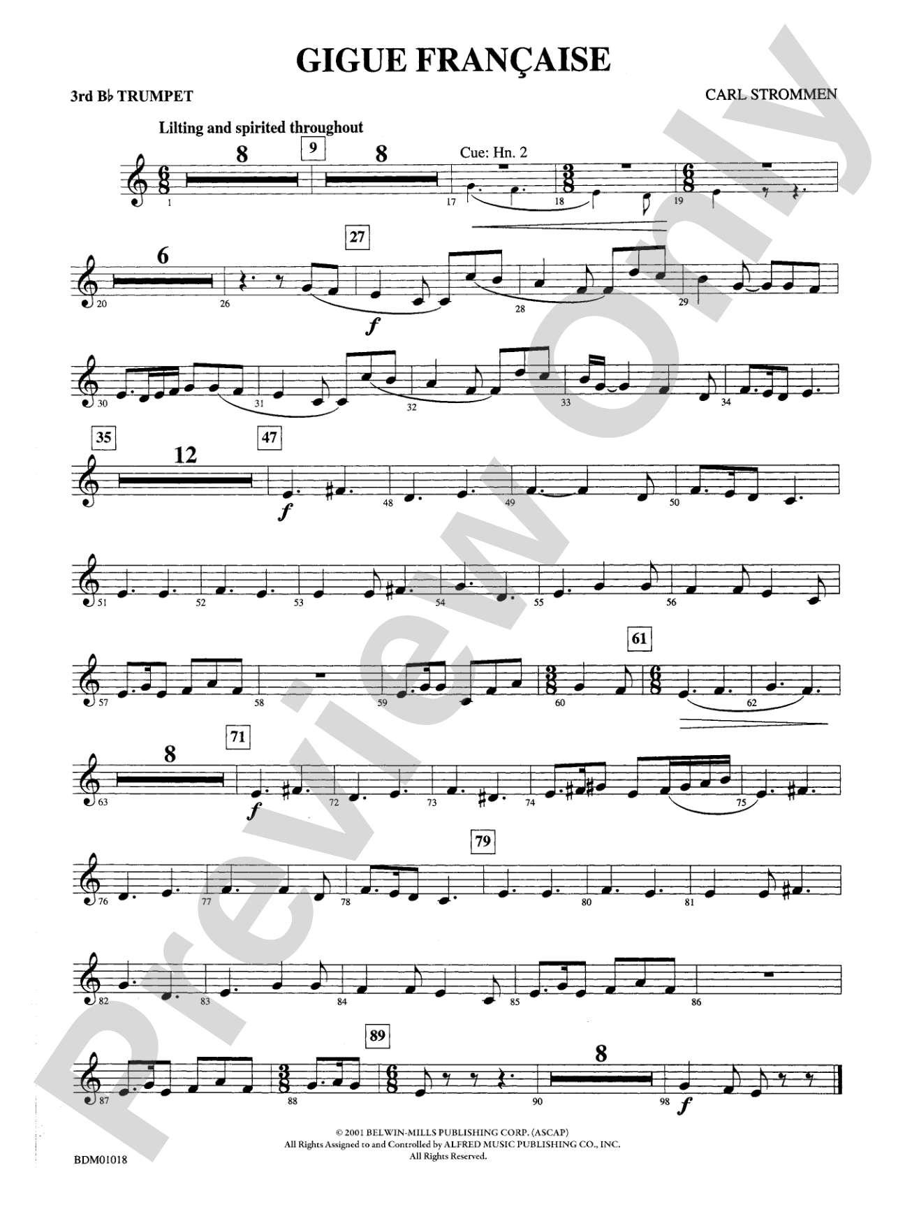 Gigue Française: 3rd B-flat Trumpet