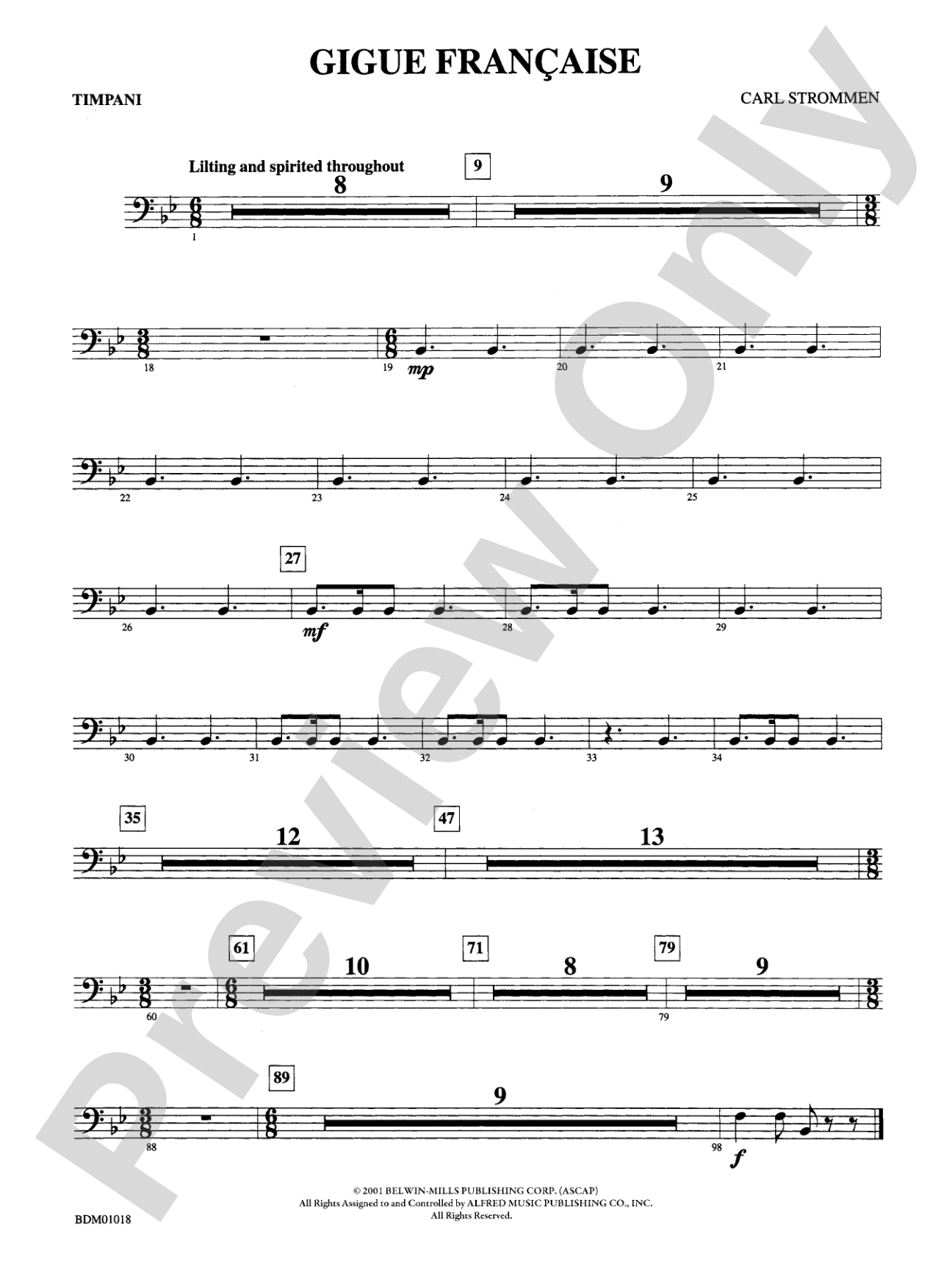 Gigue Française: Timpani