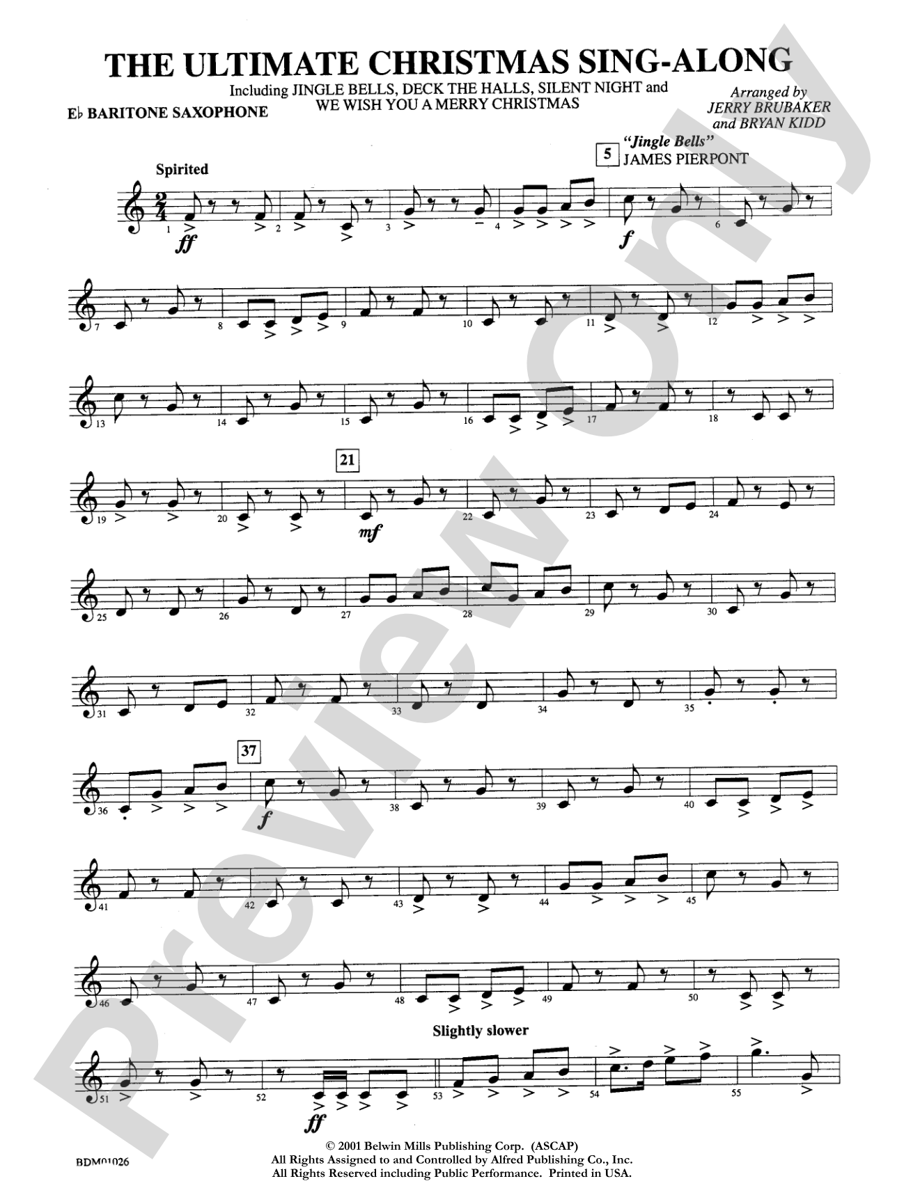 The Ultimate Christmas Sing-Along: E-flat Baritone Saxophone
