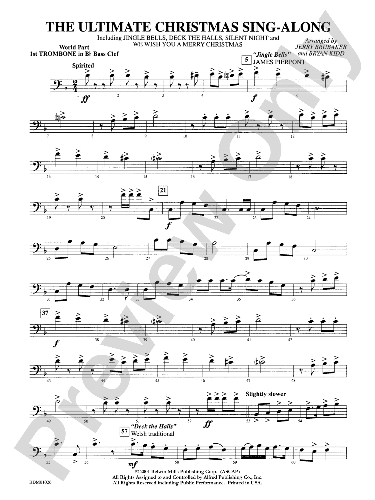 The Ultimate Christmas Sing-Along: WP 1st B-flat Trombone B.C.