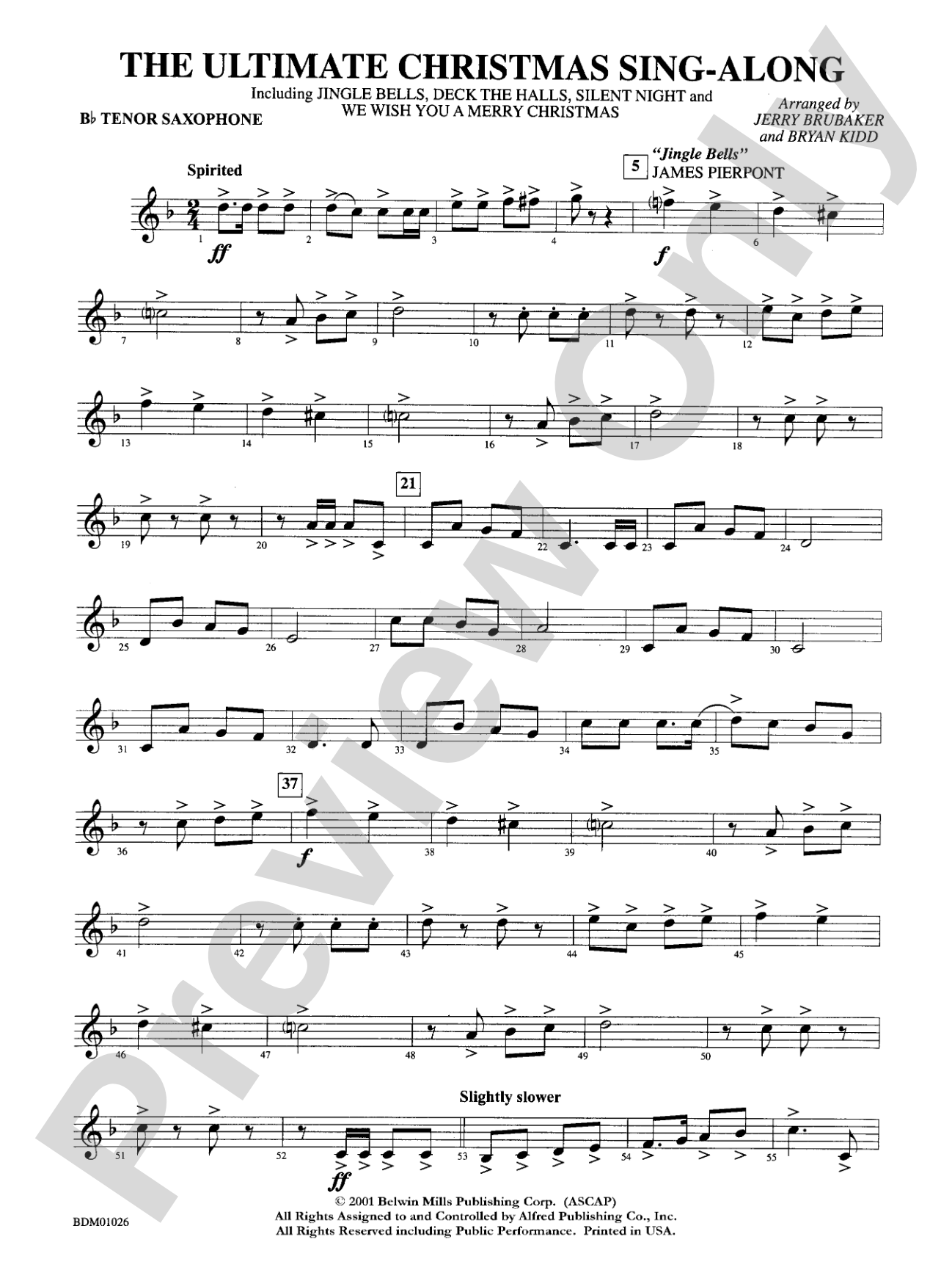 The Ultimate Christmas Sing-Along: B-flat Tenor Saxophone