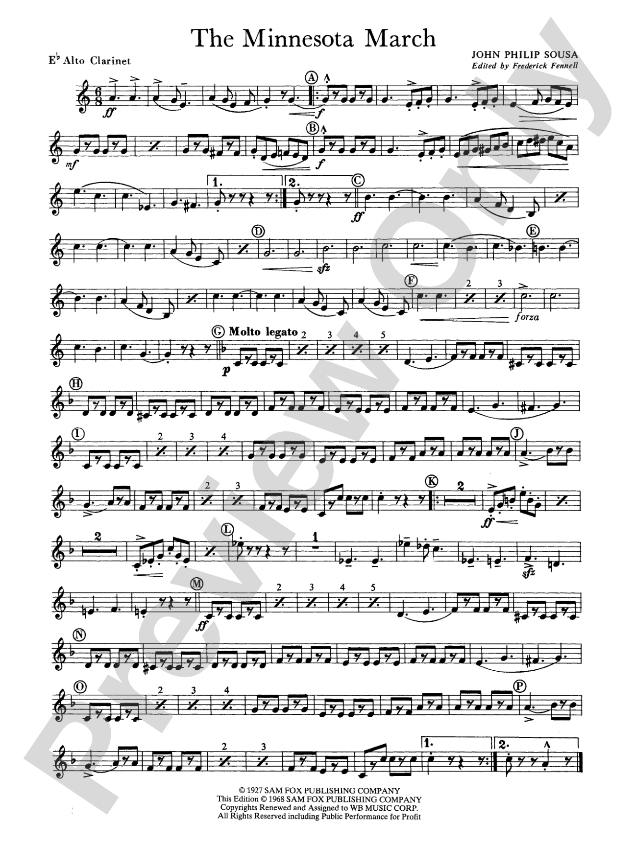 The Minnesota March: E-flat Alto Clarinet