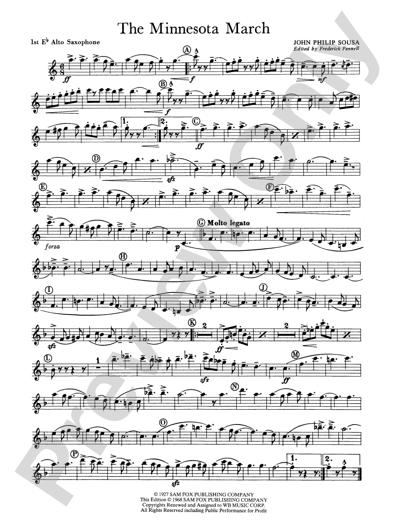 The Minnesota March: E-flat Alto Saxophone