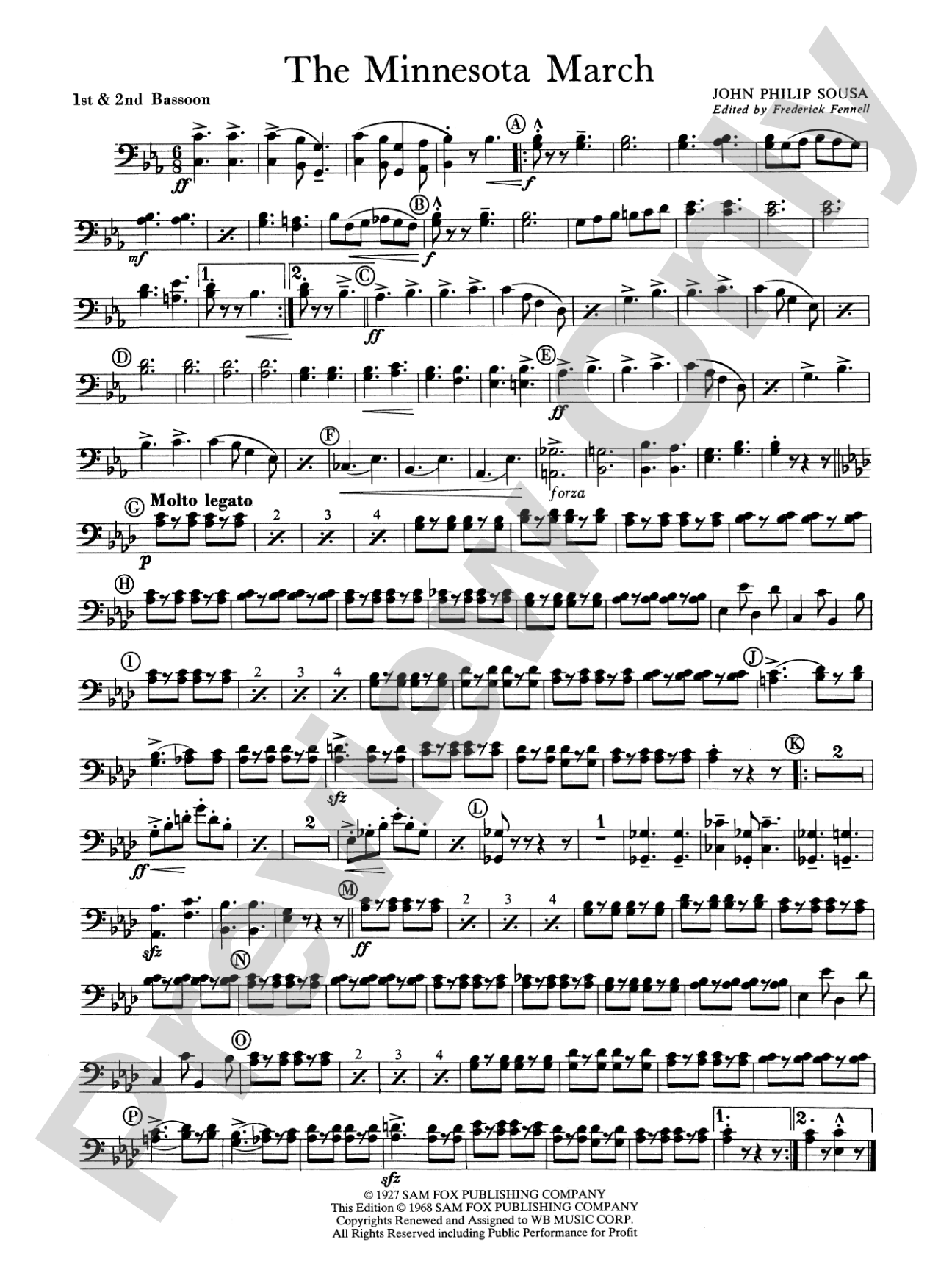 The Minnesota March: 1st & 2nd Bassoon