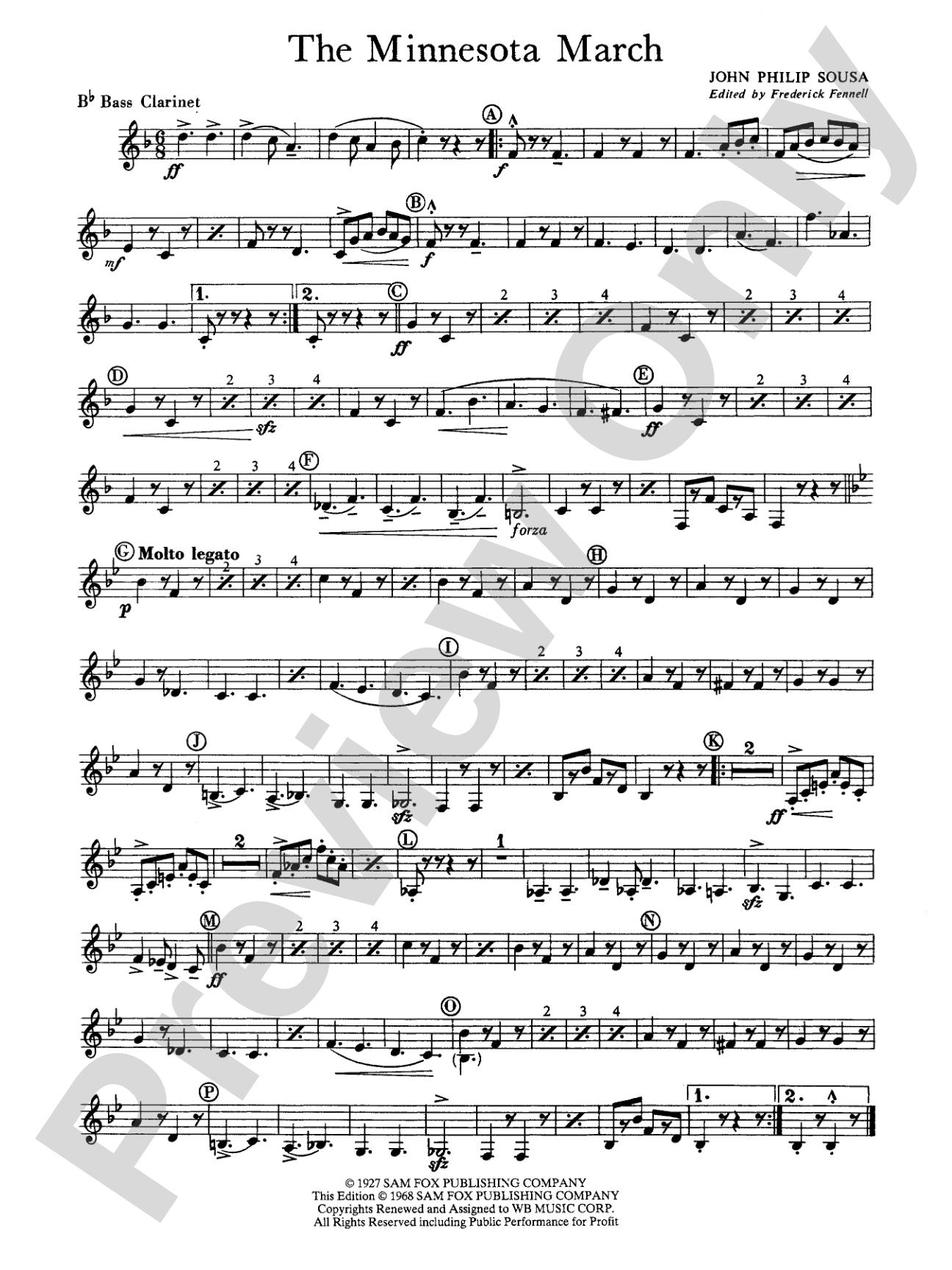 The Minnesota March: B-flat Bass Clarinet