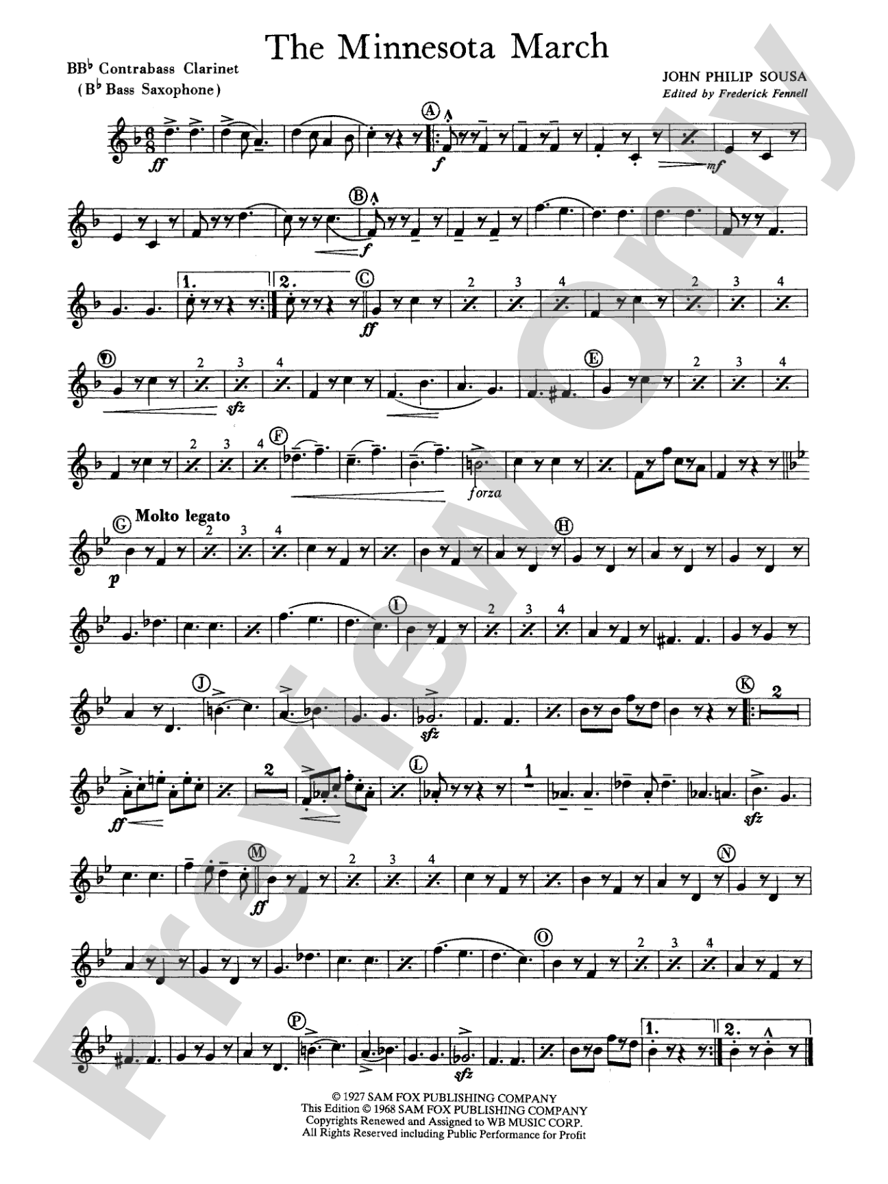 The Minnesota March: B-flat Contrabass Clarinet