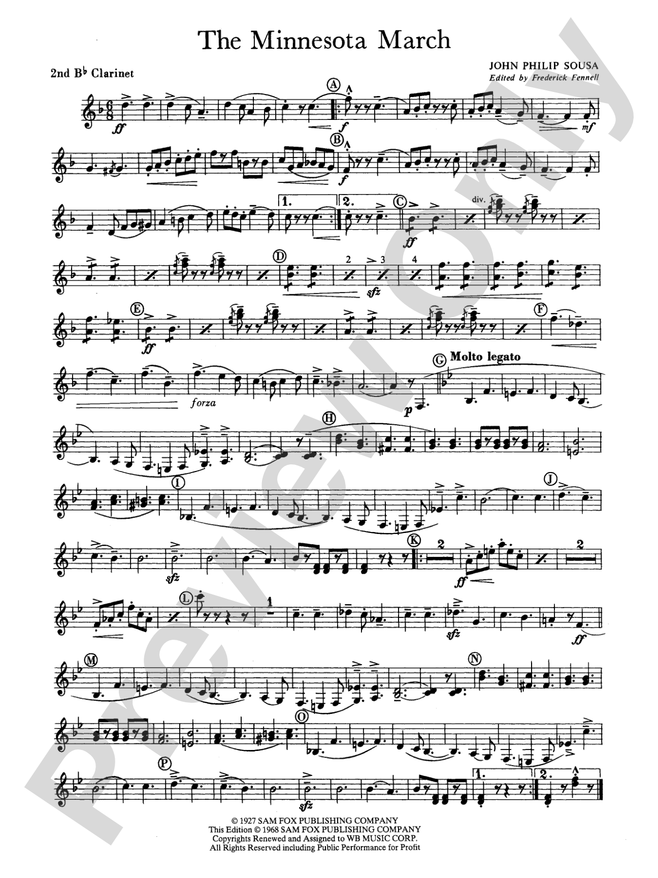 The Minnesota March: 2nd B-flat Clarinet