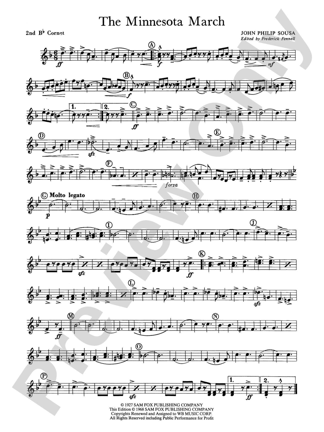The Minnesota March: 2nd B-flat Cornet