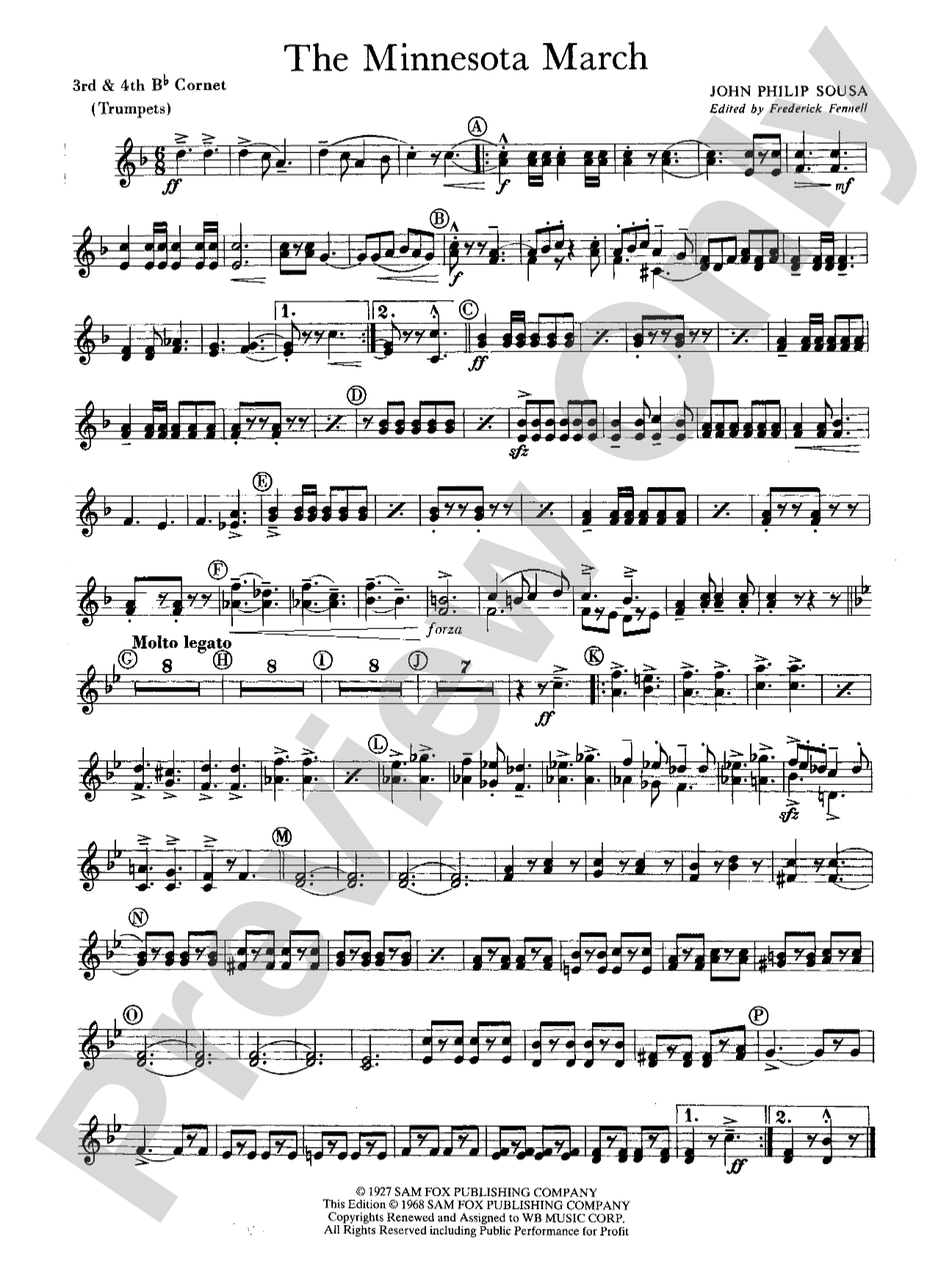 The Minnesota March: Cornet 3 & 4