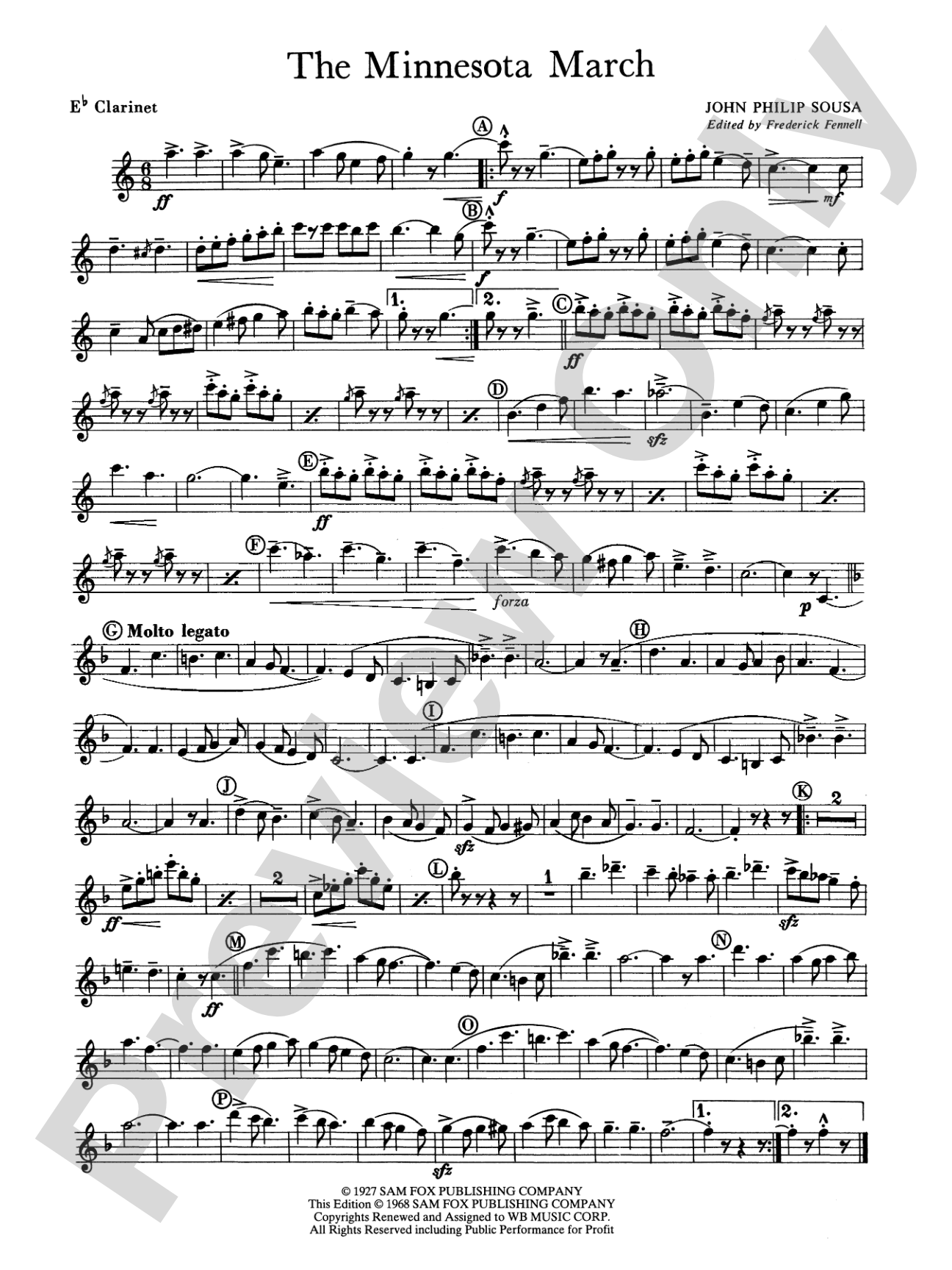 The Minnesota March: E-flat Soprano Clarinet