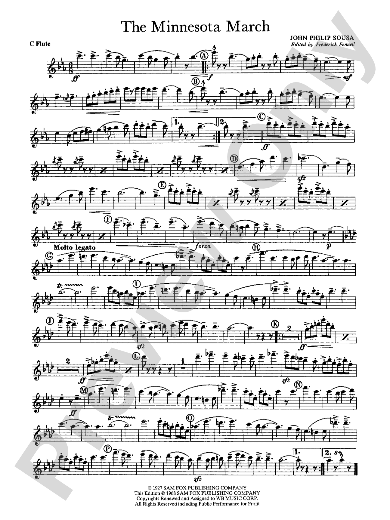 The Minnesota March: Flute