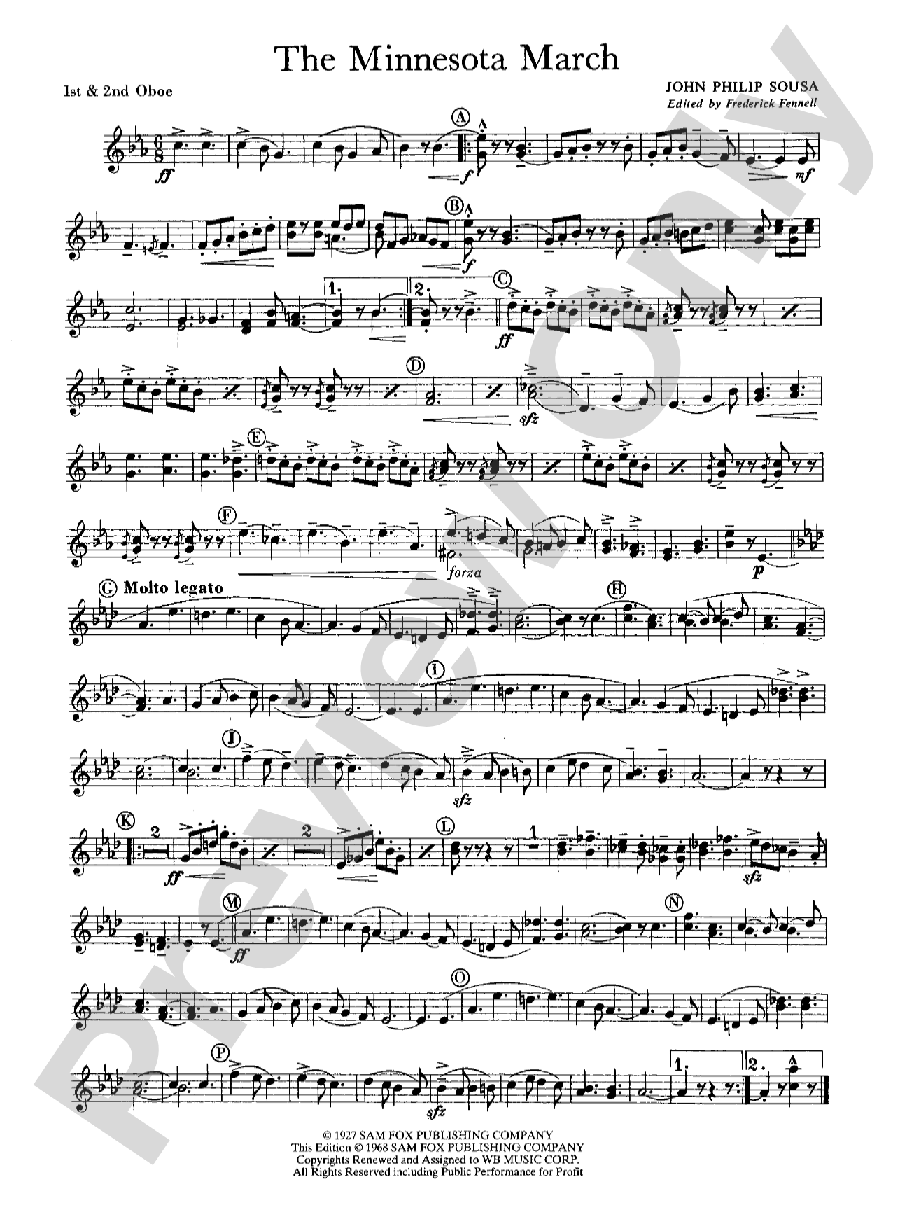 The Minnesota March: 1st & 2nd Oboe