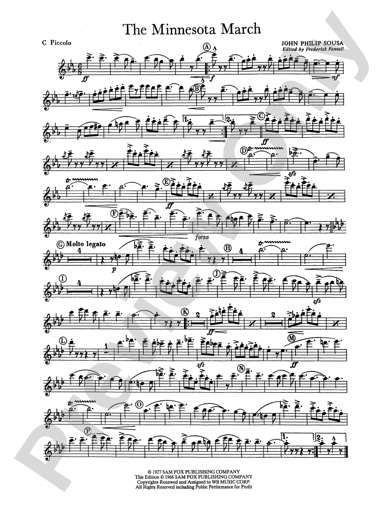 The Minnesota March: Piccolo