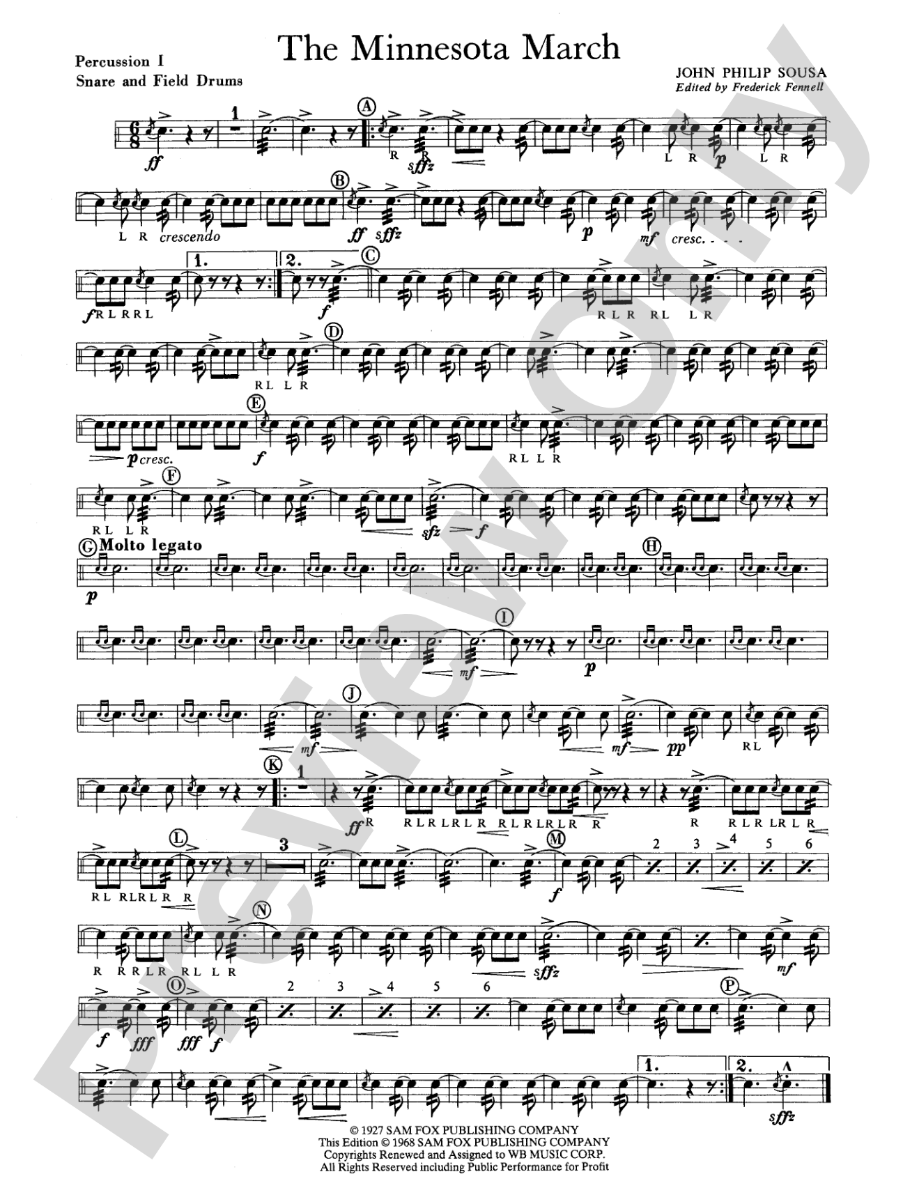 The Minnesota March: 1st Percussion