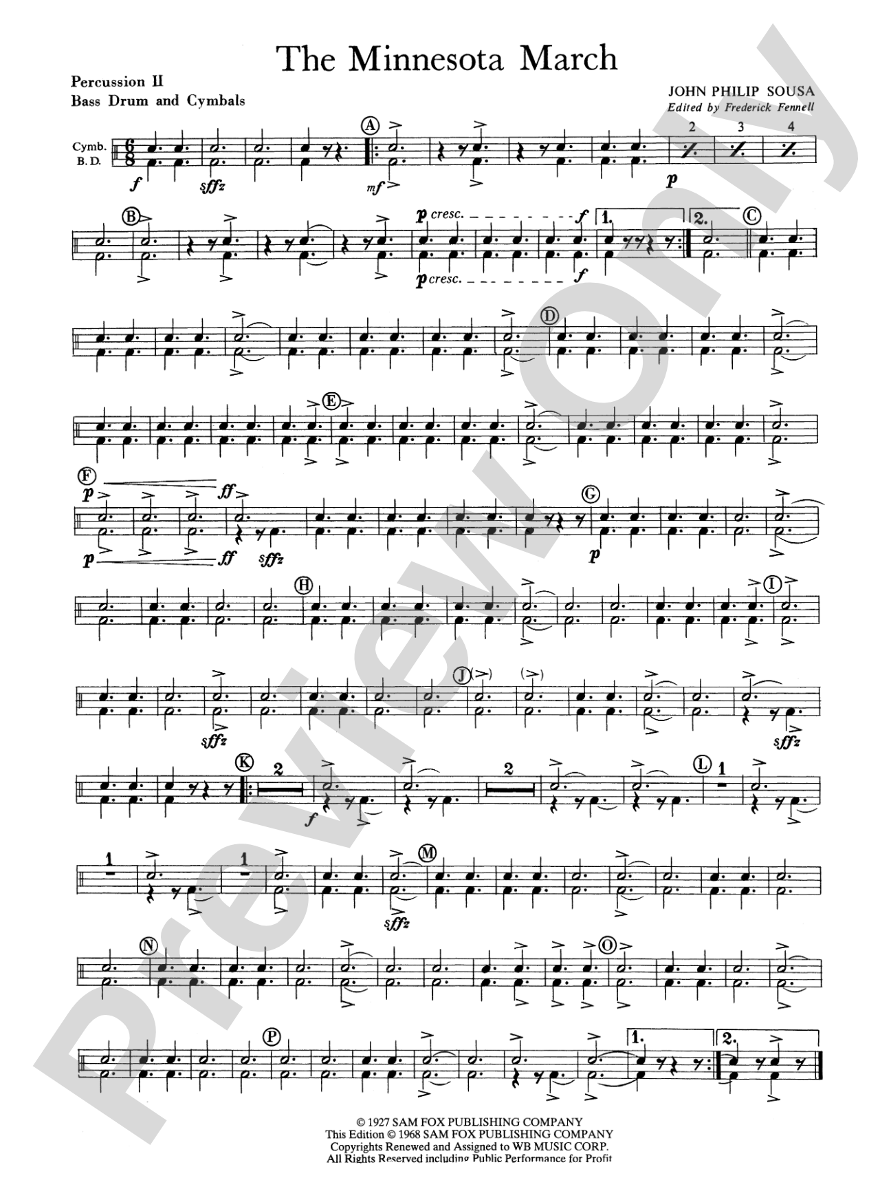 The Minnesota March: 2nd Percussion