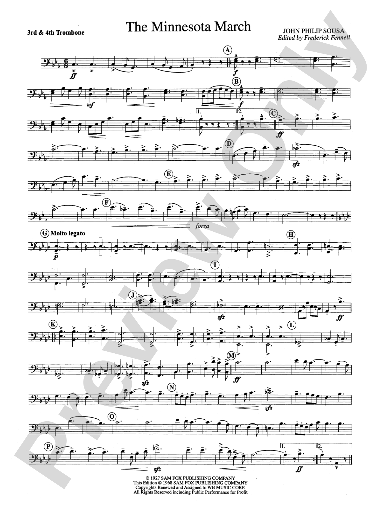 The Minnesota March: 3rd & 4th Trombones