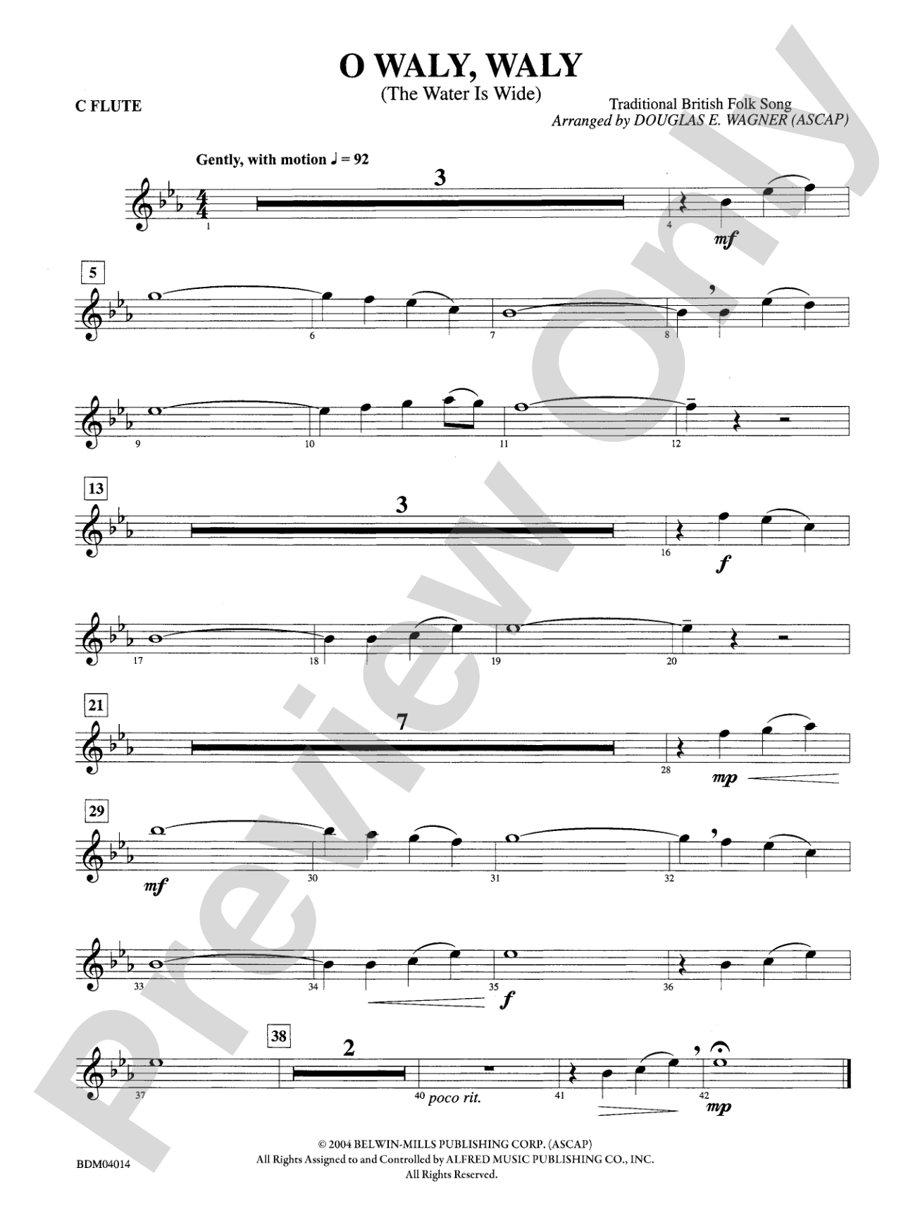 O Waly, Waly (The Water Is Wide): Flute