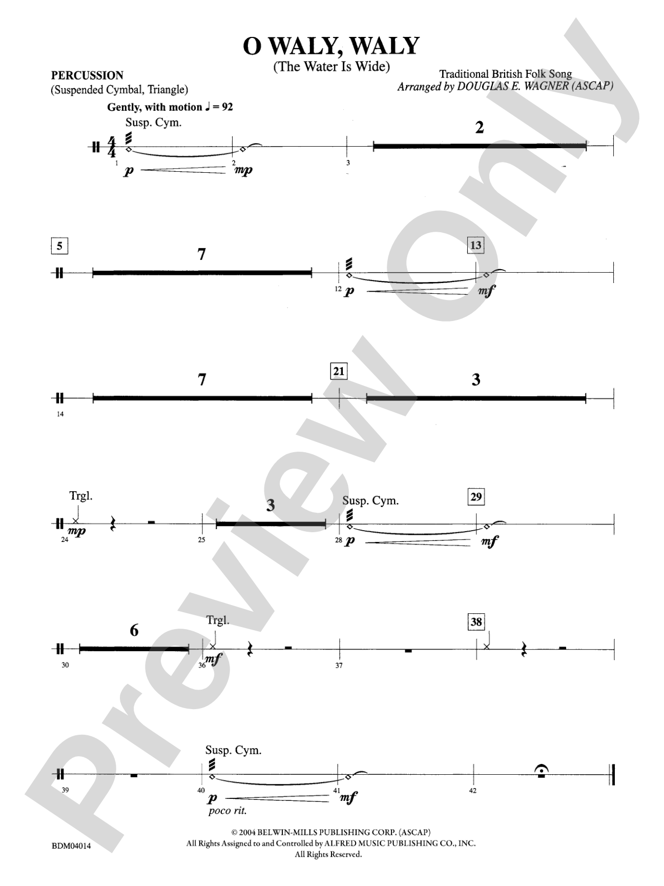 O Waly, Waly (The Water Is Wide): 1st Percussion
