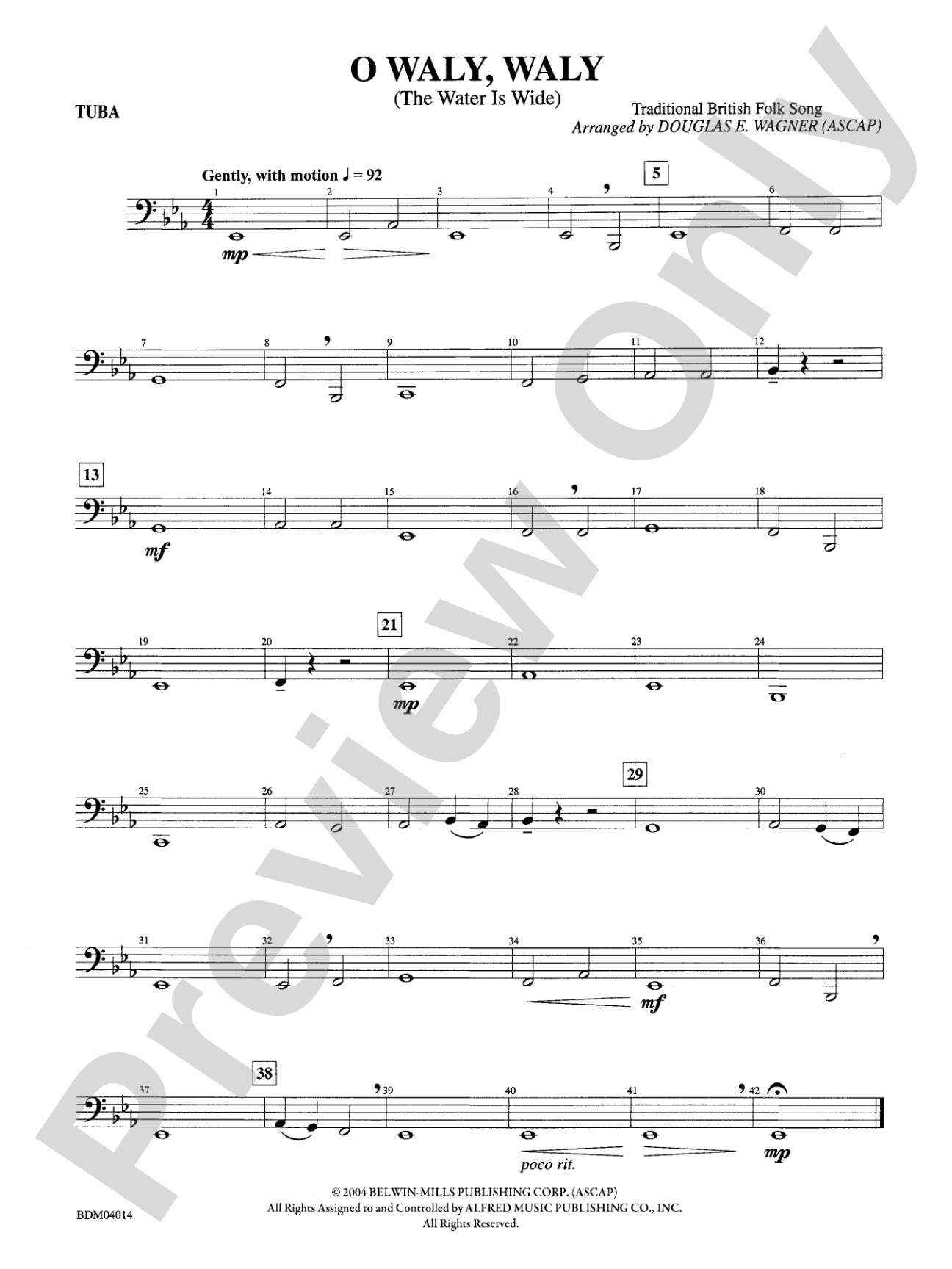 O Waly, Waly (The Water Is Wide): Tuba