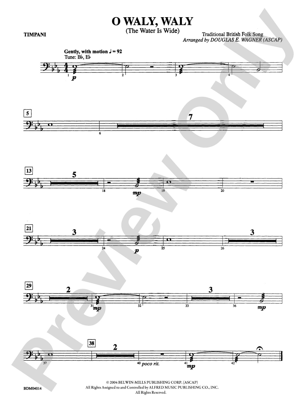 O Waly, Waly (The Water Is Wide): Timpani