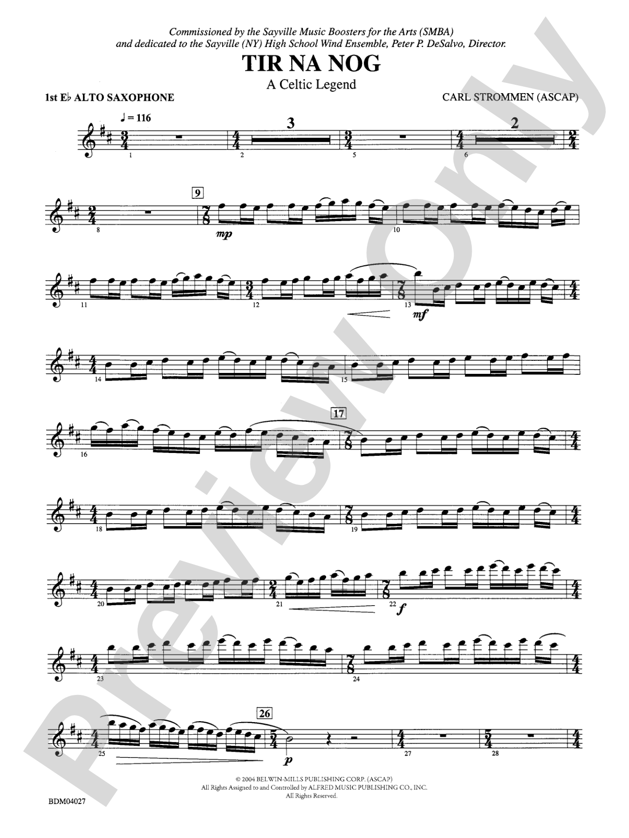 Tir Na Nog (A Celtic Legend): E-flat Alto Saxophone