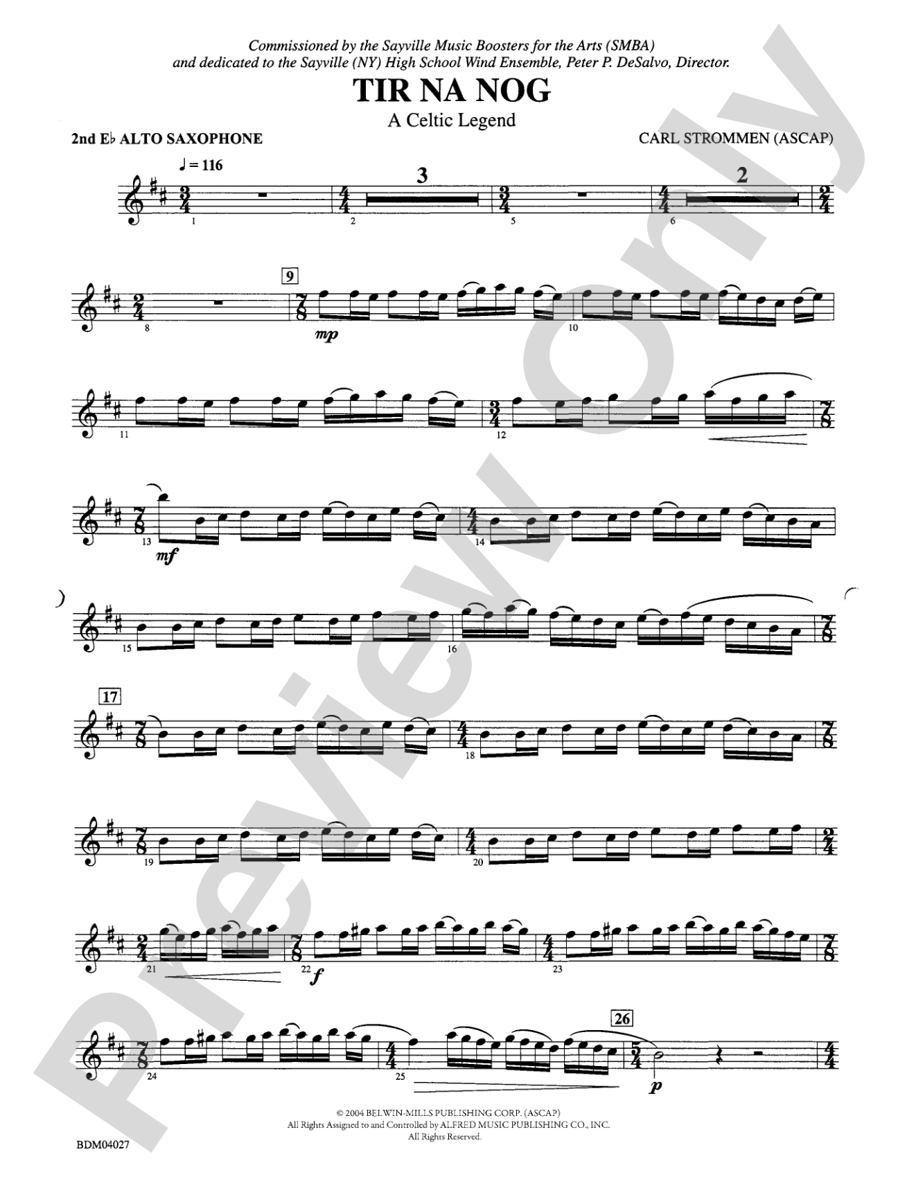 Tir Na Nog (A Celtic Legend): 2nd E-flat Alto Saxophone