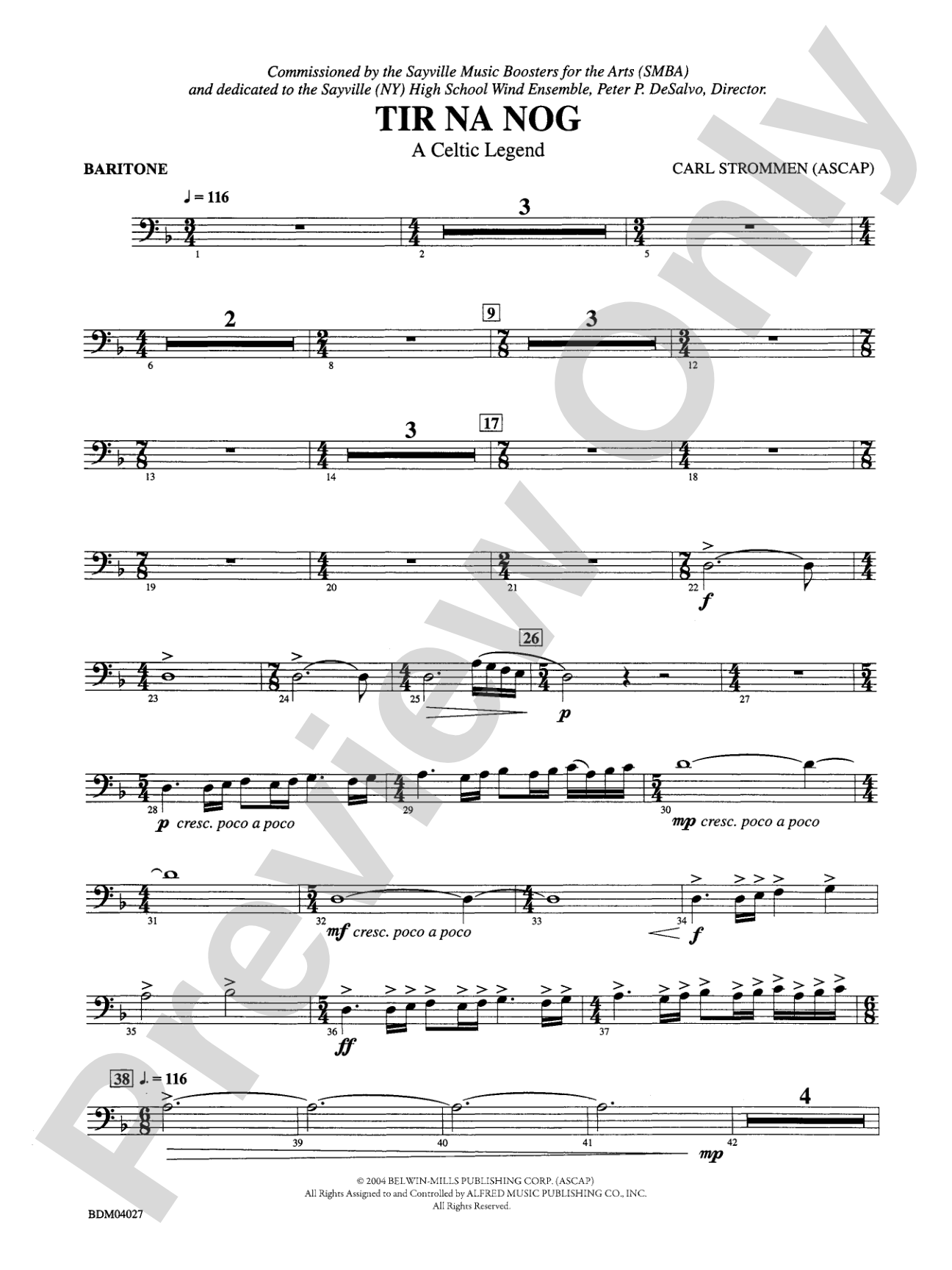 Tir Na Nog (A Celtic Legend): Baritone B.C.