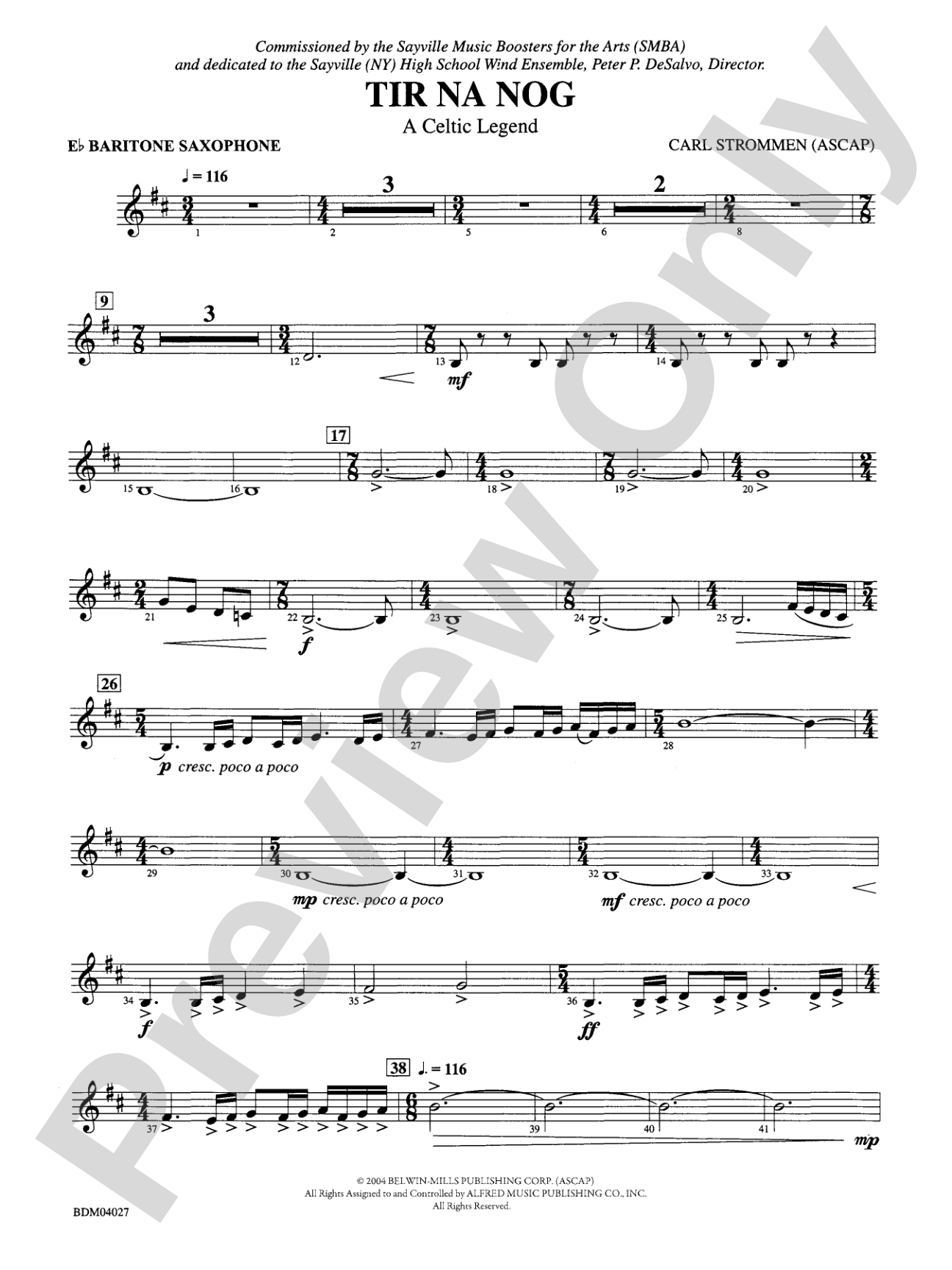 Tir Na Nog (A Celtic Legend): E-flat Baritone Saxophone