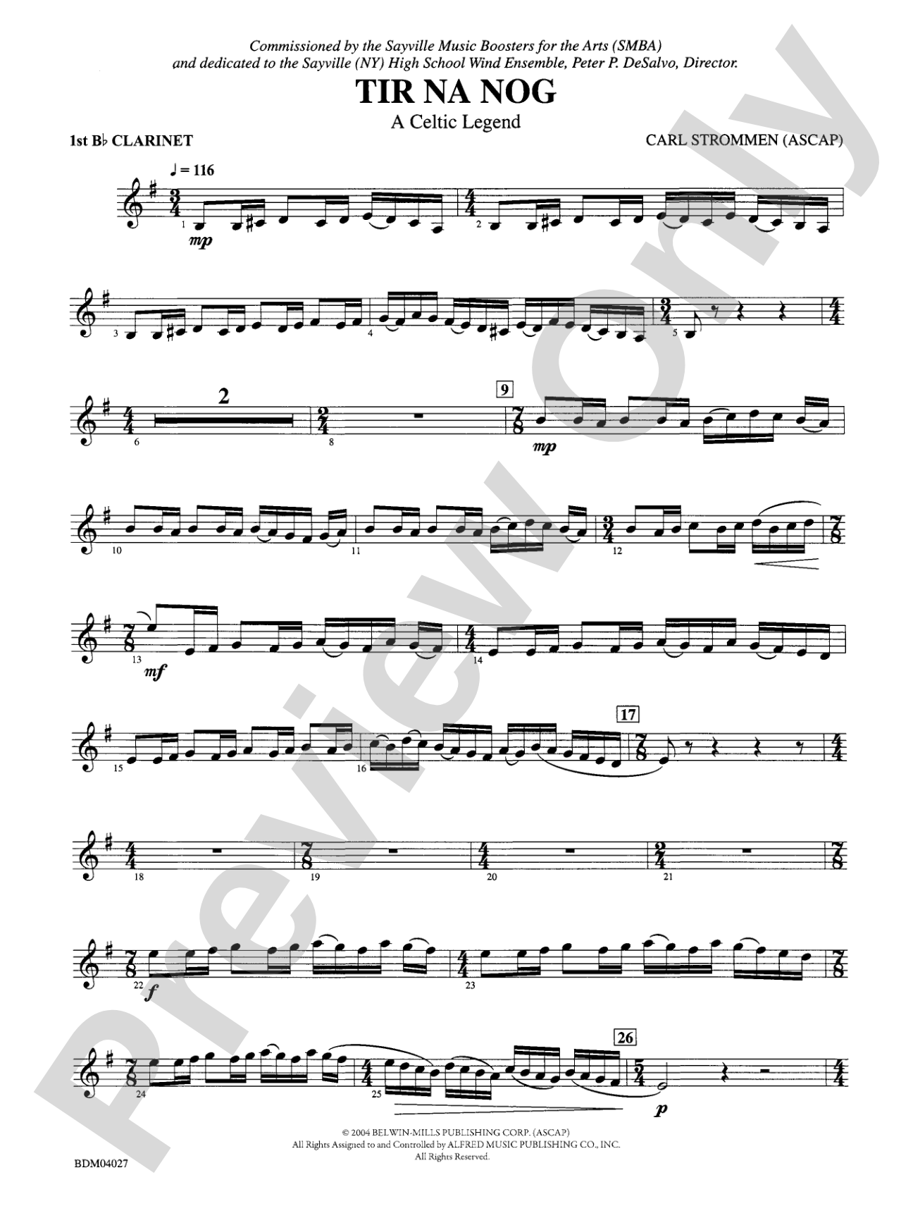 Tir Na Nog (A Celtic Legend): 1st B-flat Clarinet