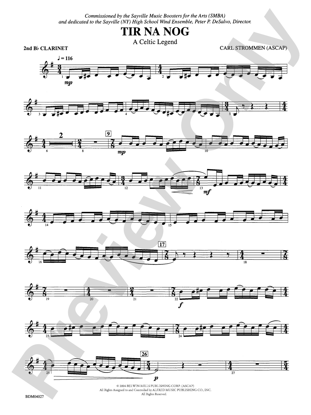 Tir Na Nog (A Celtic Legend): 2nd B-flat Clarinet