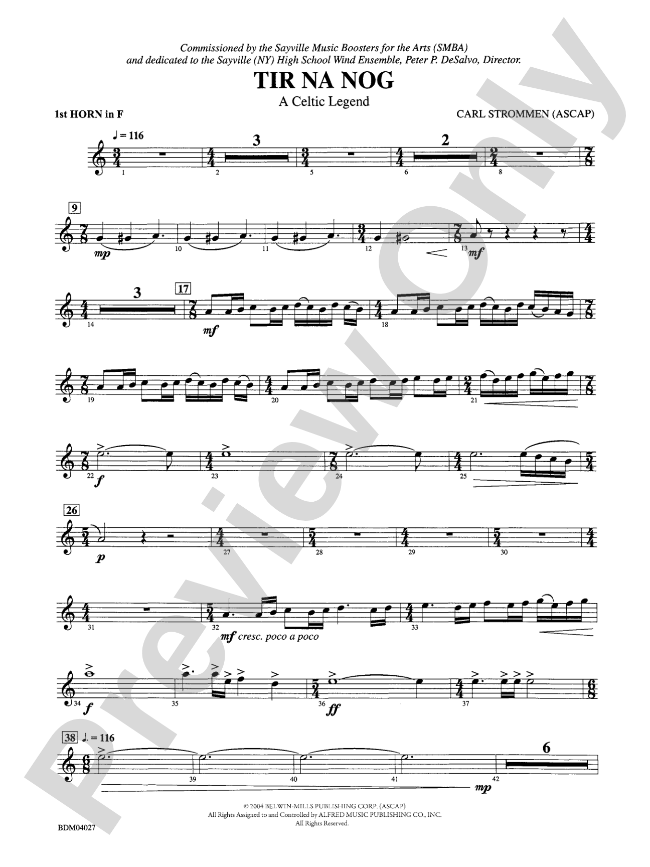 Tir Na Nog (A Celtic Legend): 1st F Horn