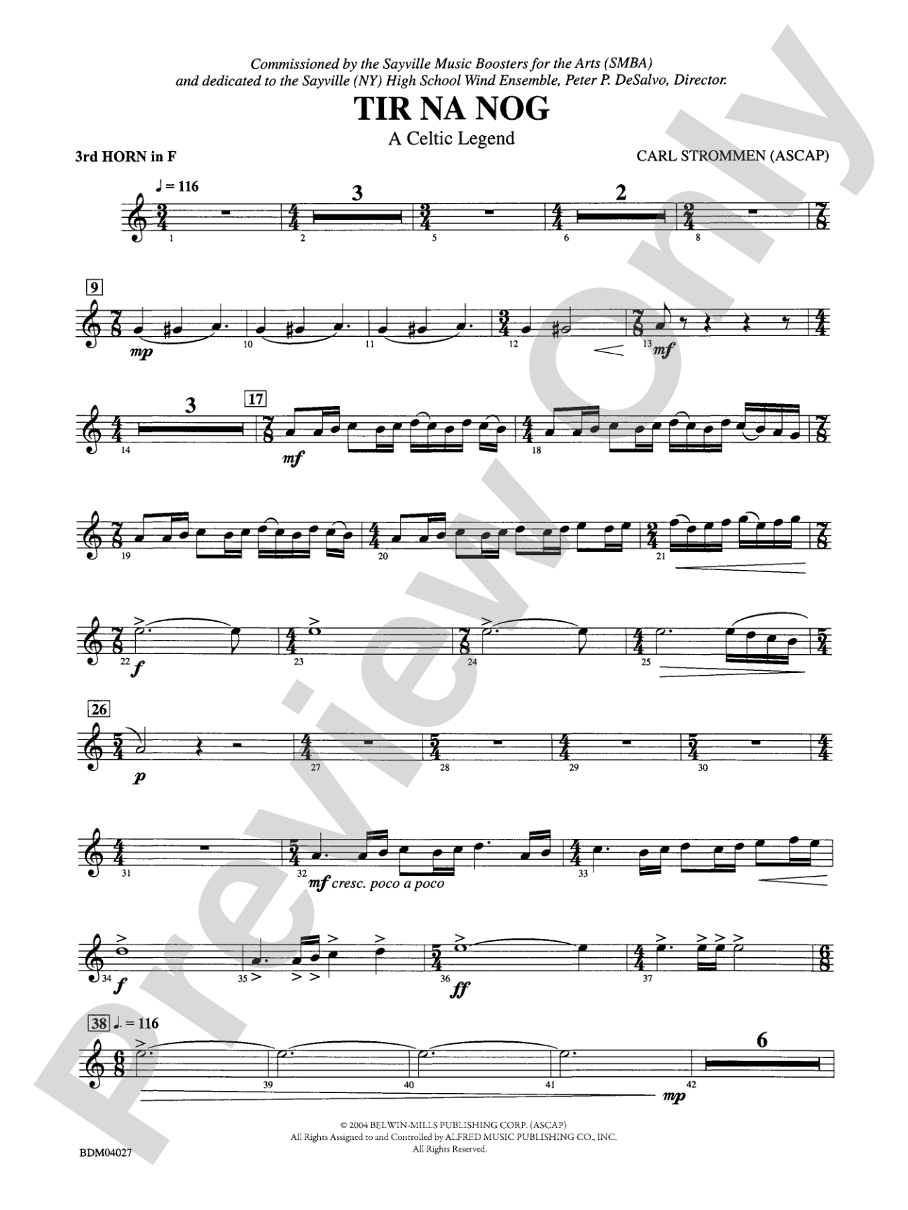 Tir Na Nog (A Celtic Legend): 3rd F Horn