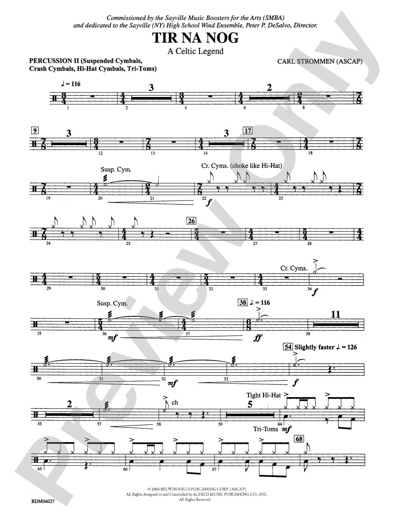 Tir Na Nog (A Celtic Legend): 2nd Percussion