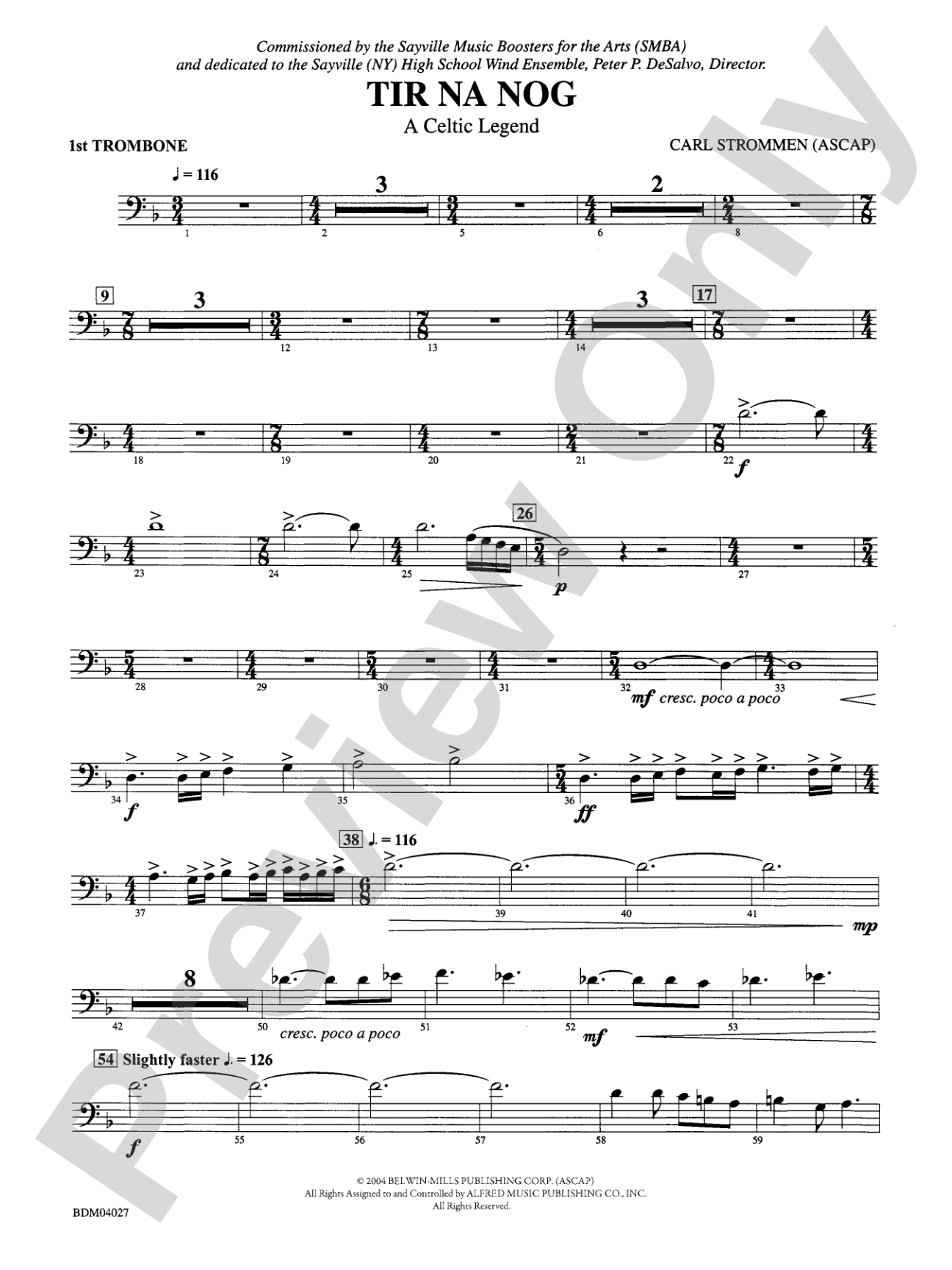 Tir Na Nog (A Celtic Legend): 1st Trombone