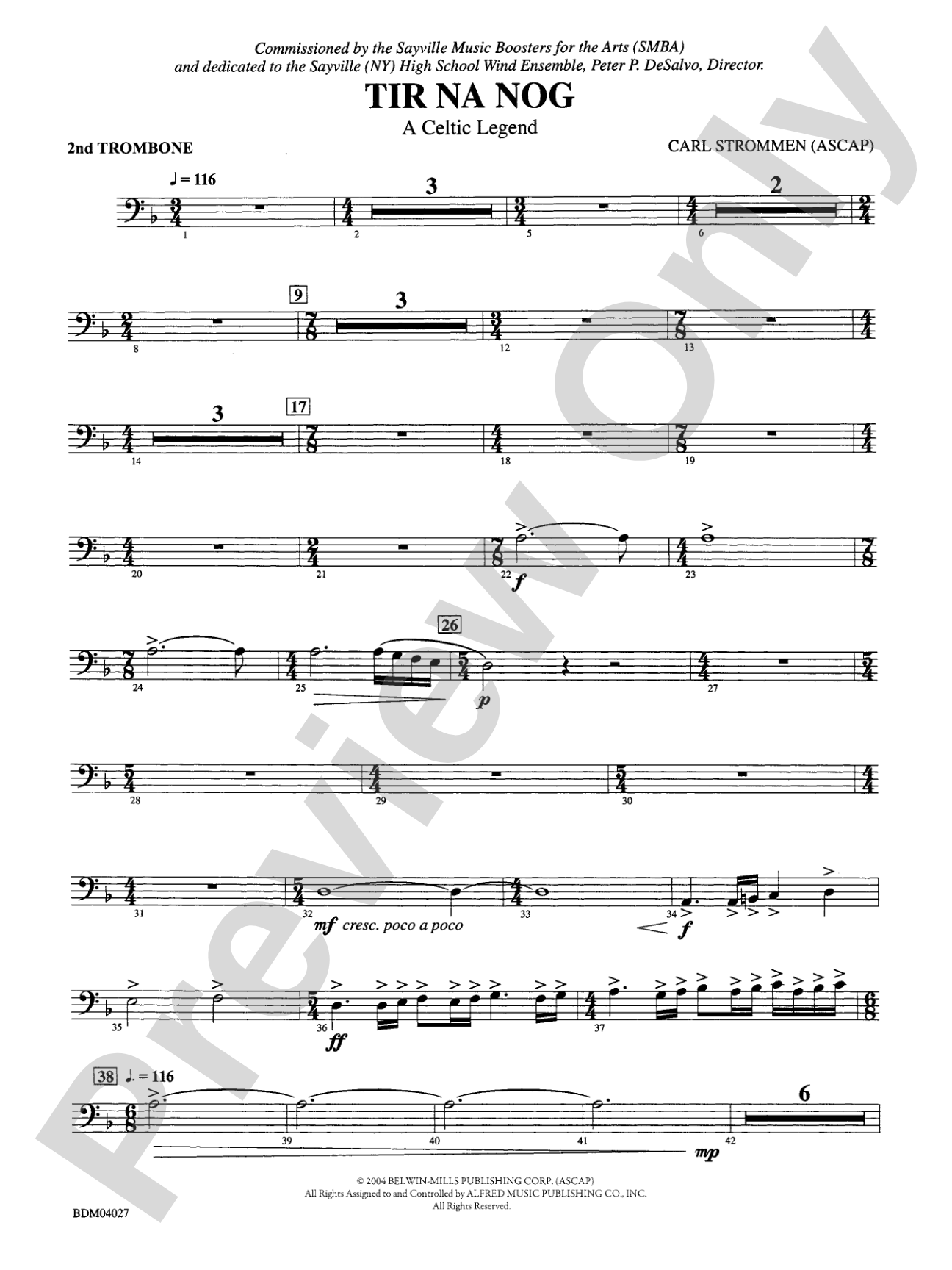 Tir Na Nog (A Celtic Legend): 2nd Trombone