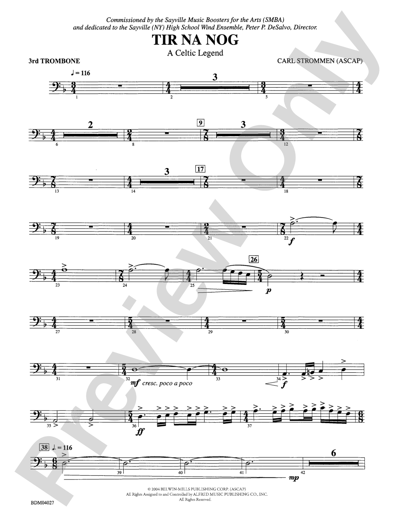 Tir Na Nog (A Celtic Legend): 3rd Trombone