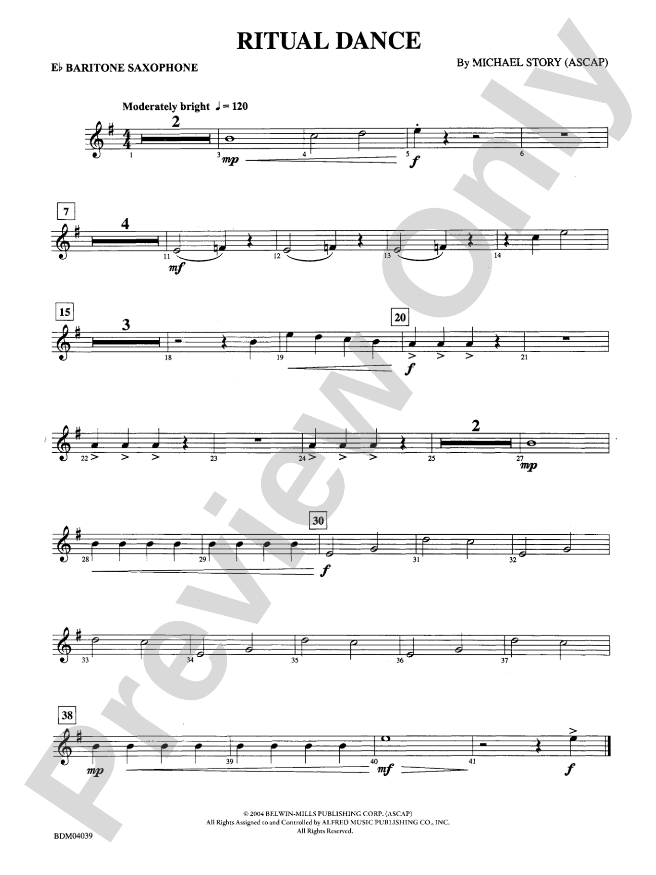 Ritual Dance: E-flat Baritone Saxophone