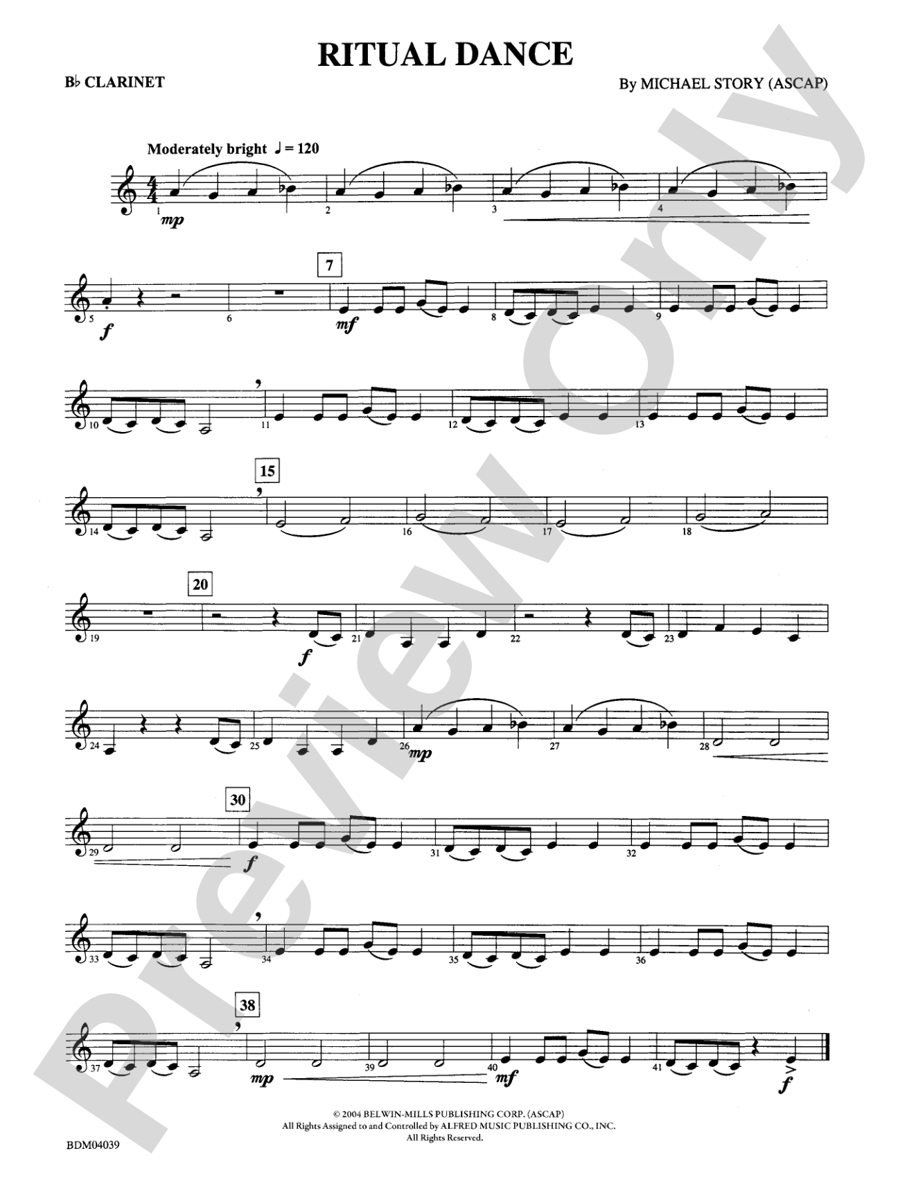 Ritual Dance: 1st B-flat Clarinet