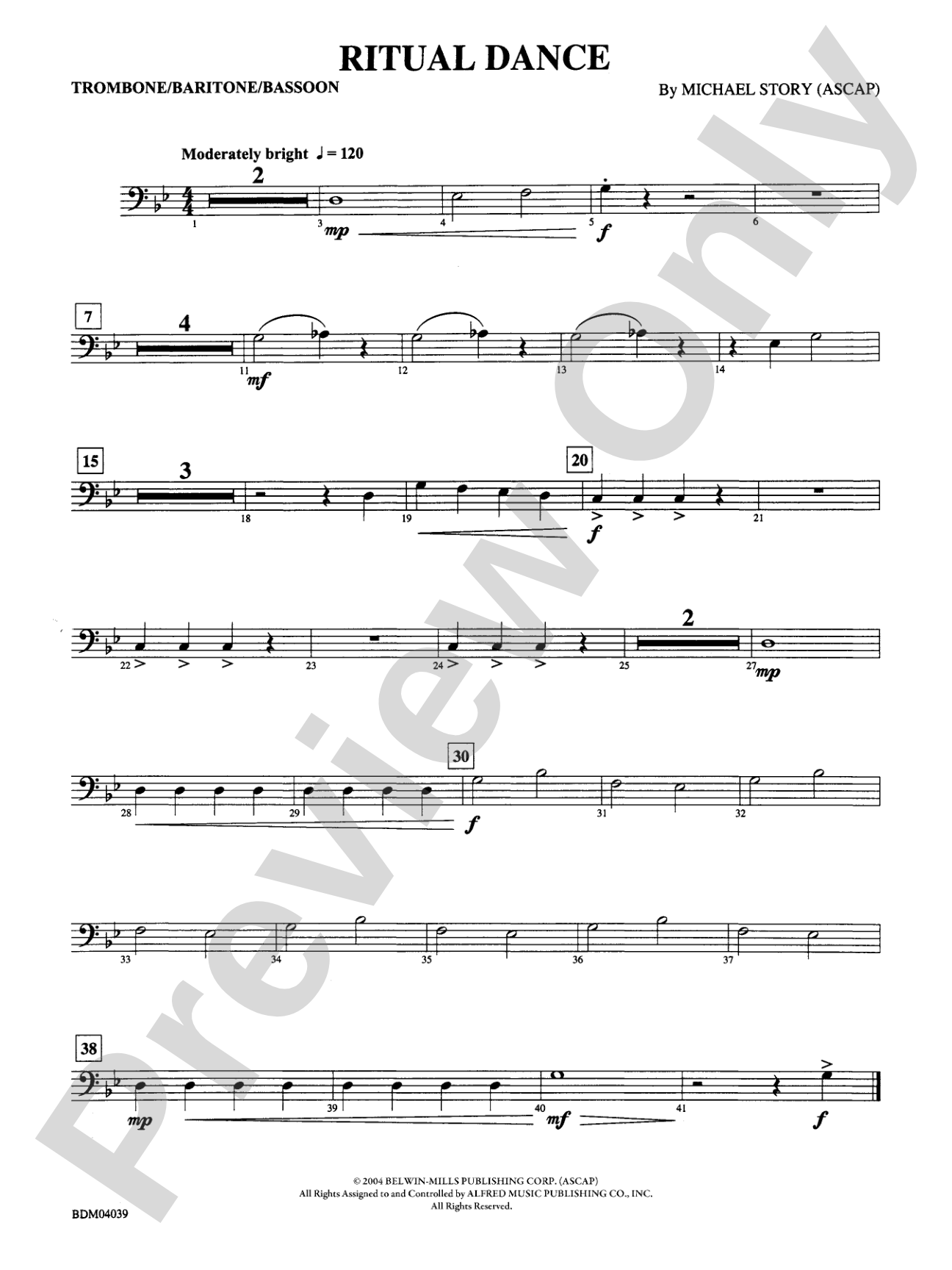Ritual Dance: 1st Trombone