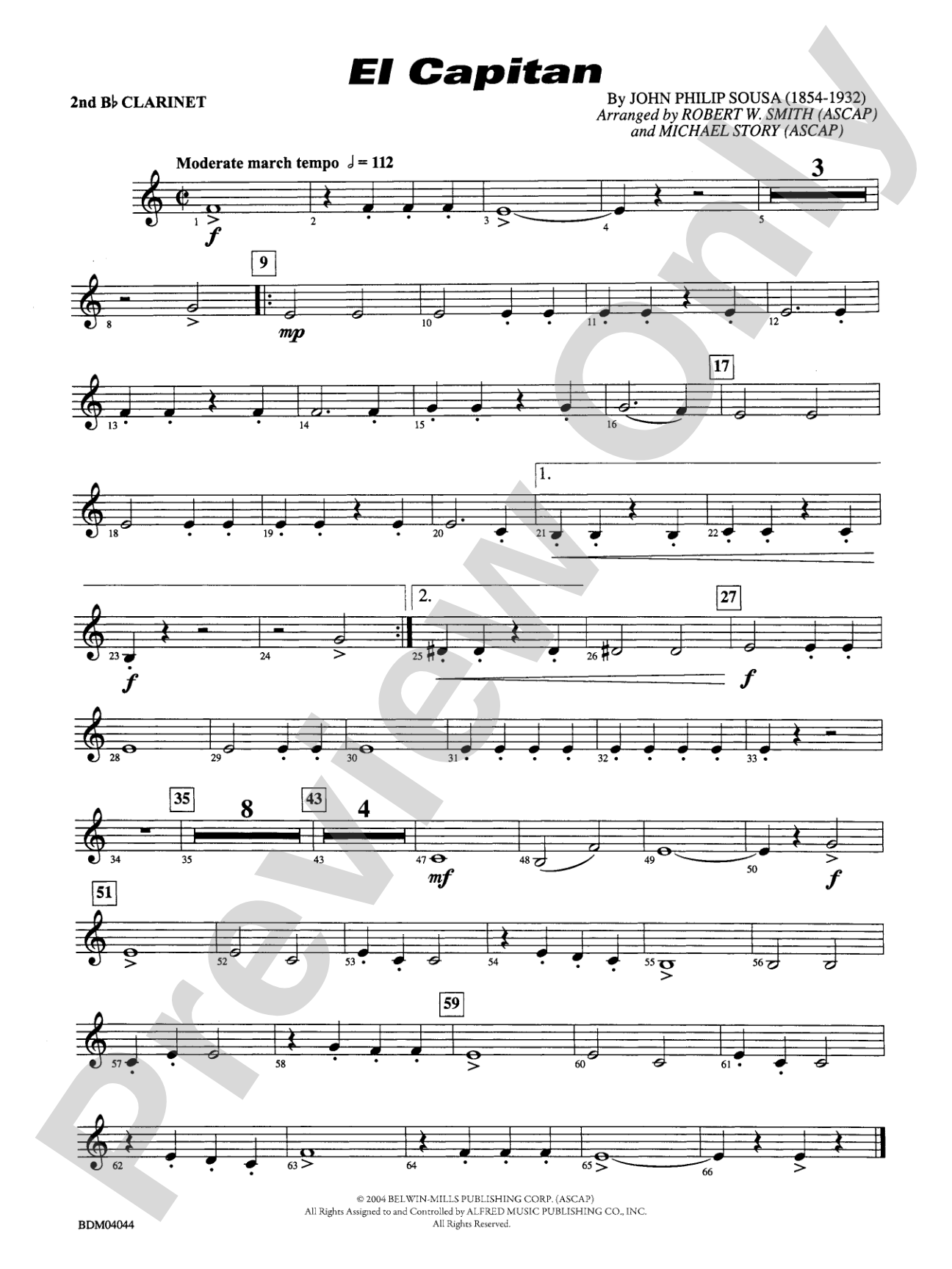 El Capitan: 2nd B-flat Clarinet
