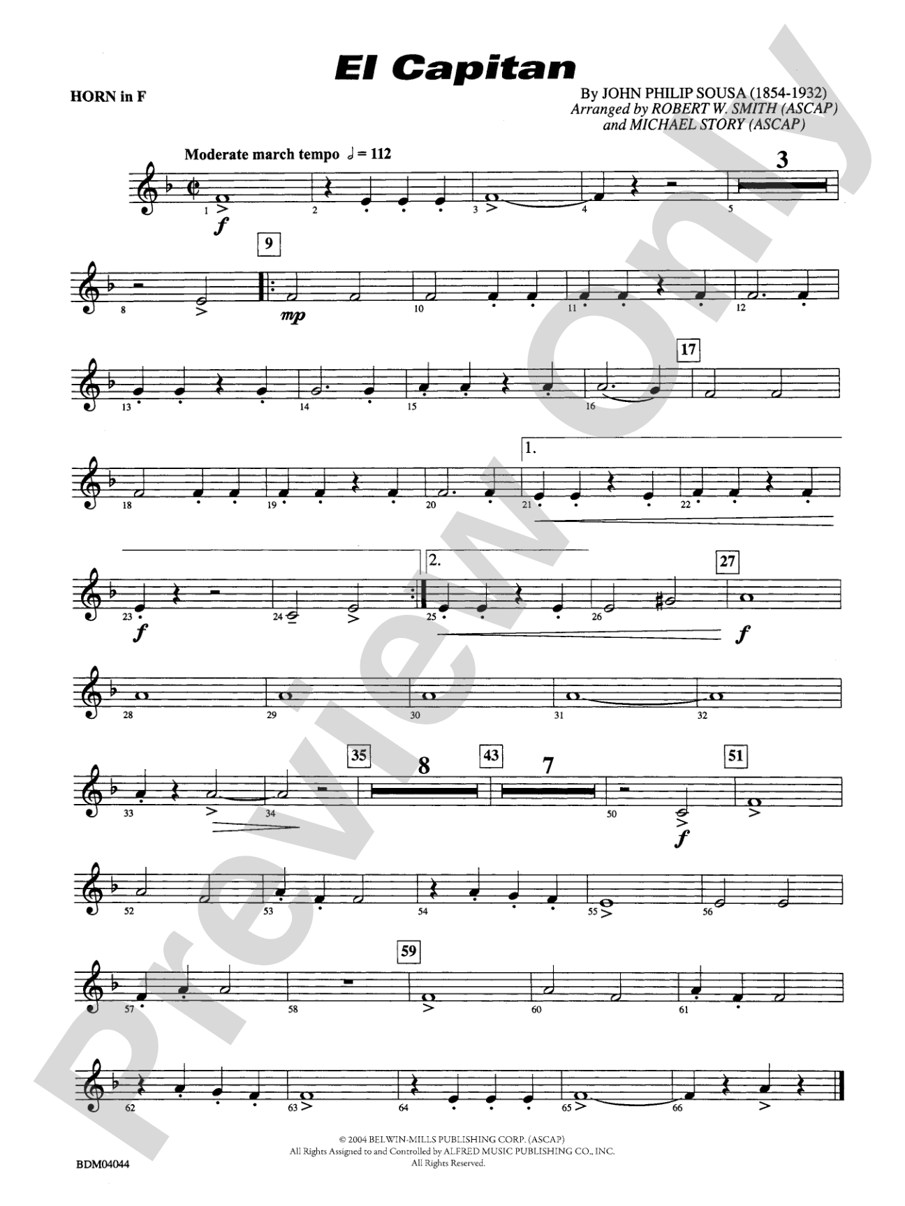 El Capitan: 1st F Horn