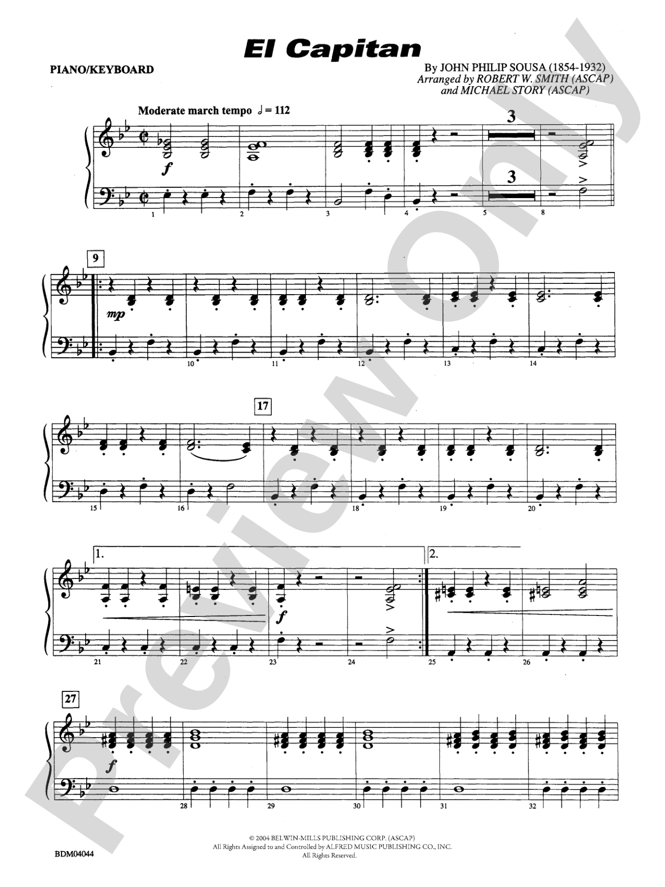El Capitan: Piano Accompaniment