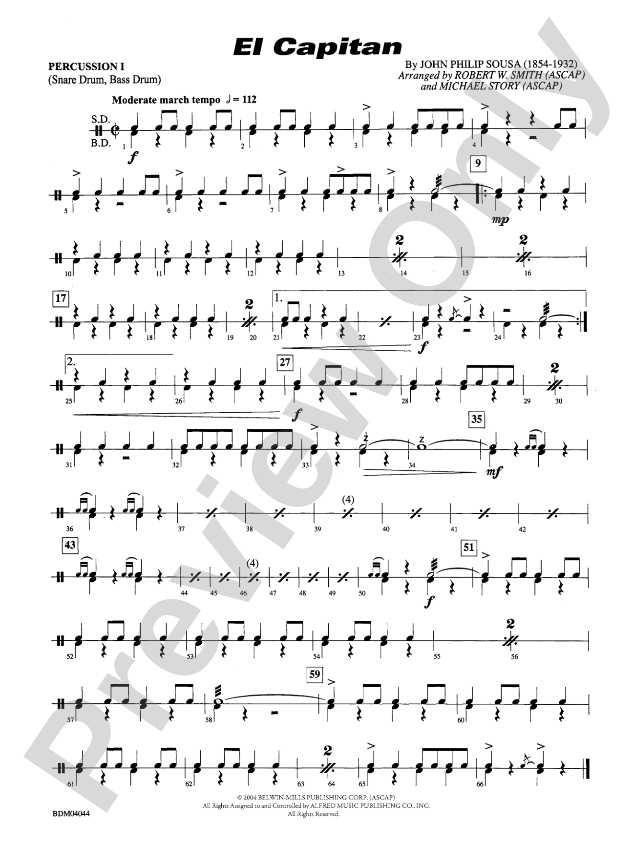 El Capitan: 1st Percussion