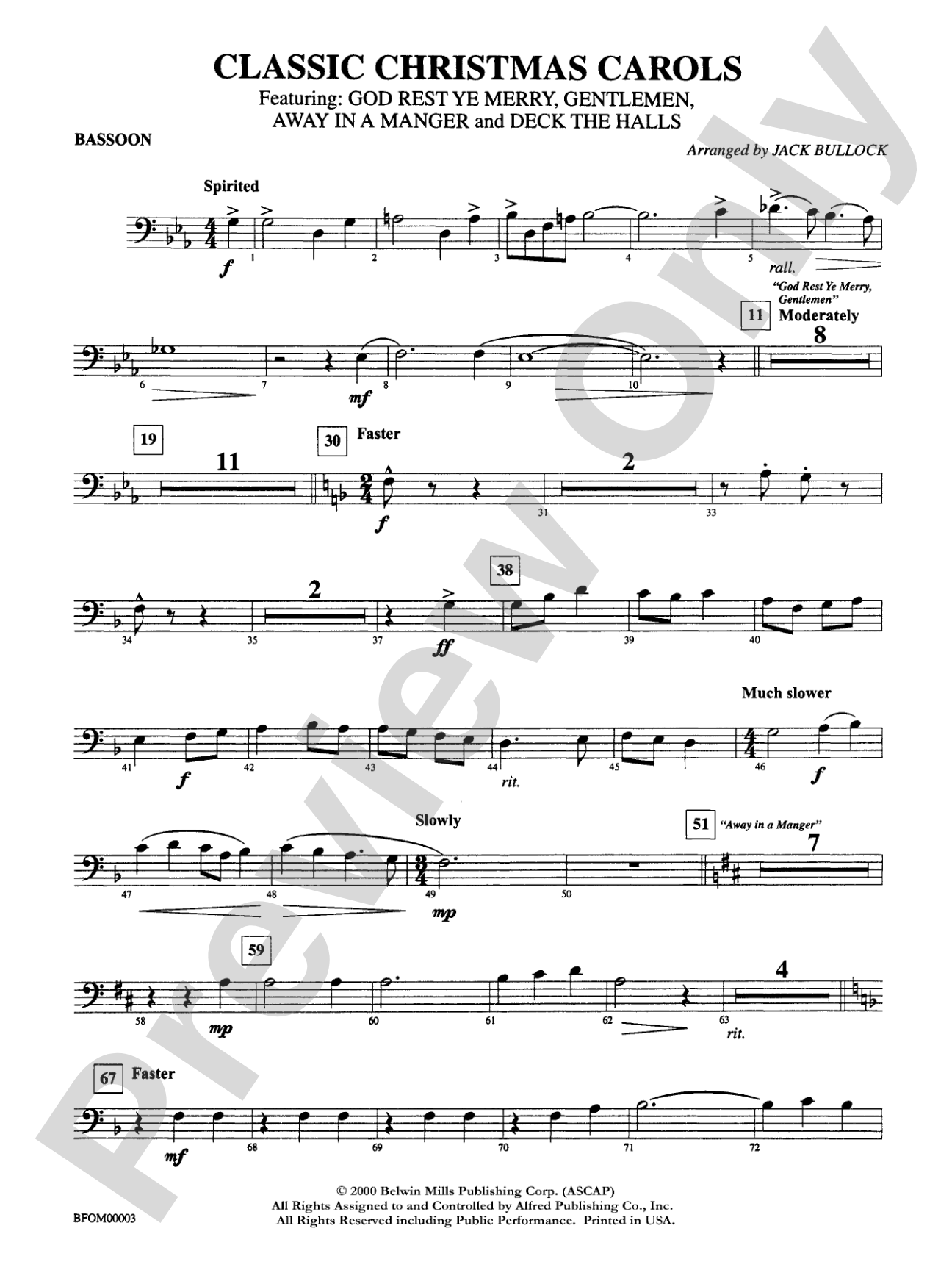 Classic Christmas Carols: Bassoon