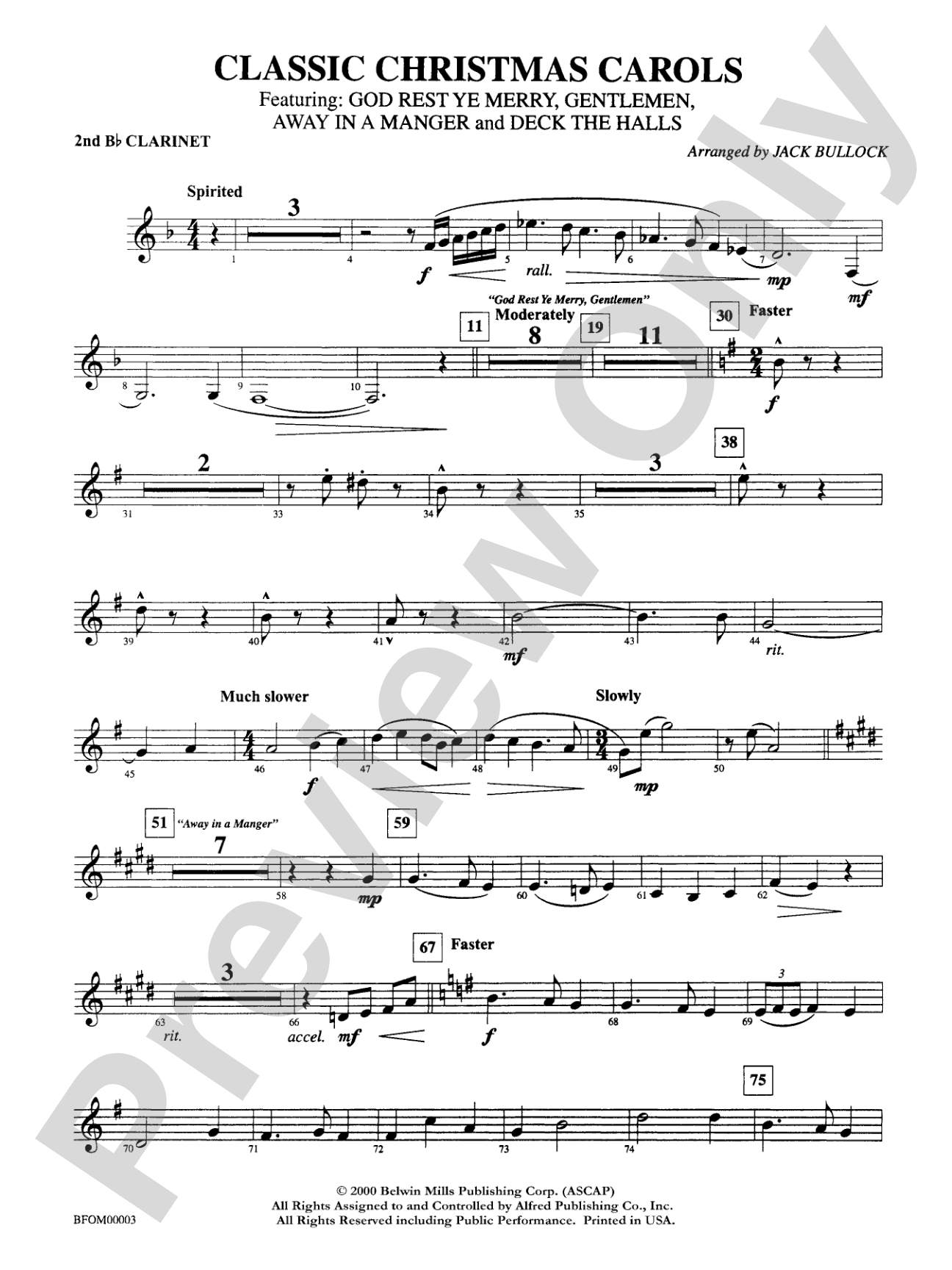 Classic Christmas Carols: 2nd B-flat Clarinet