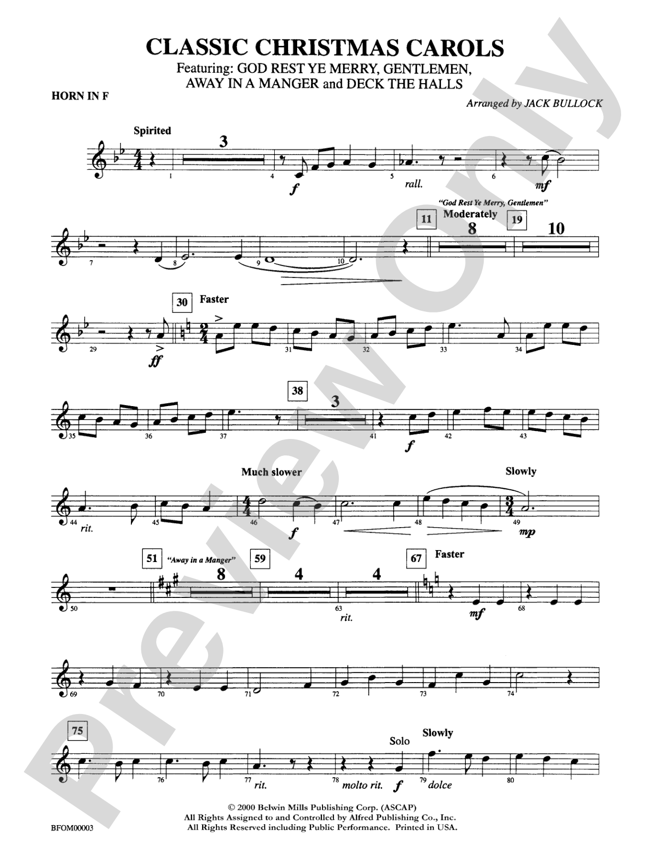 Classic Christmas Carols: 1st F Horn