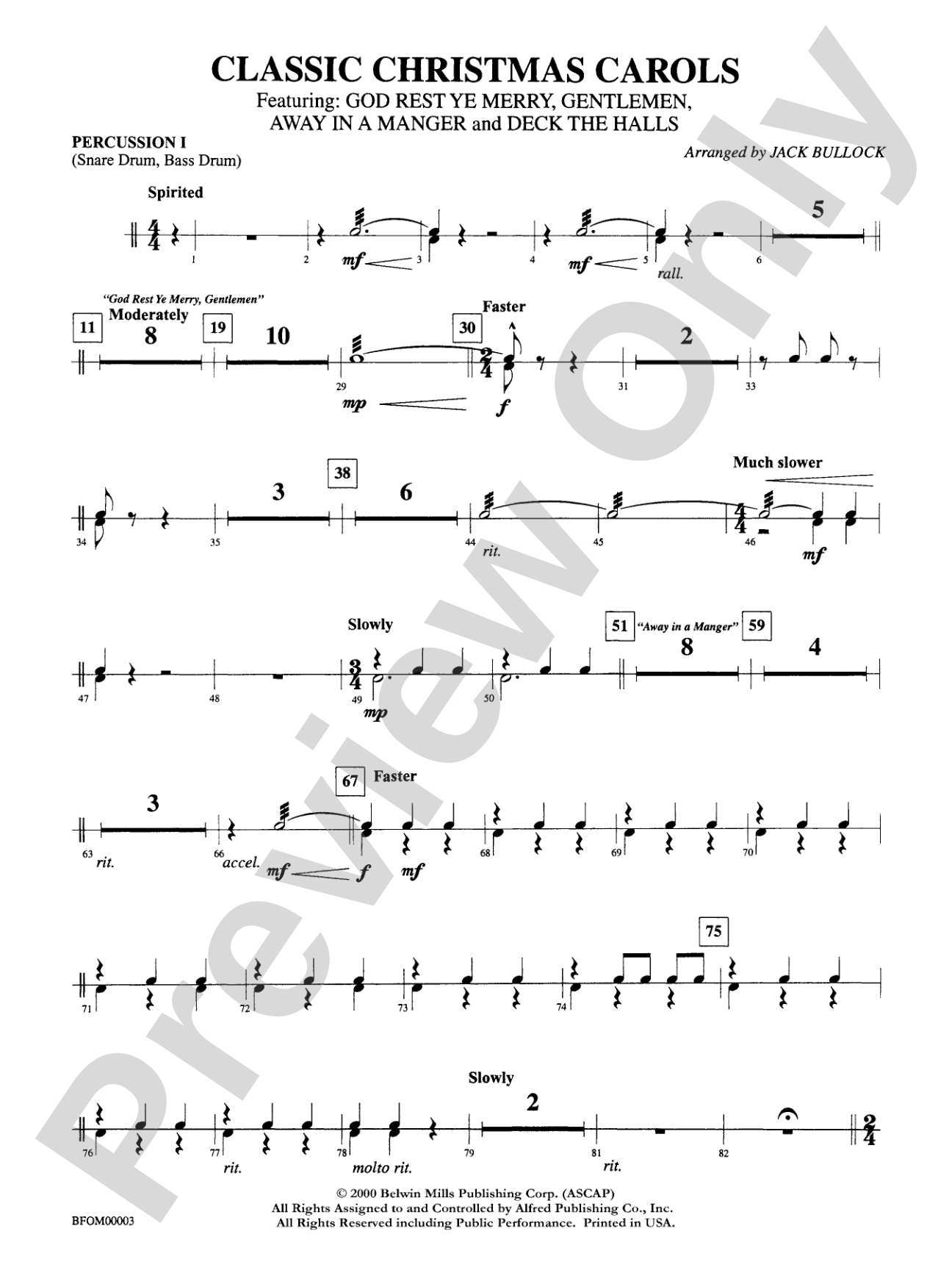 Classic Christmas Carols: 1st Percussion